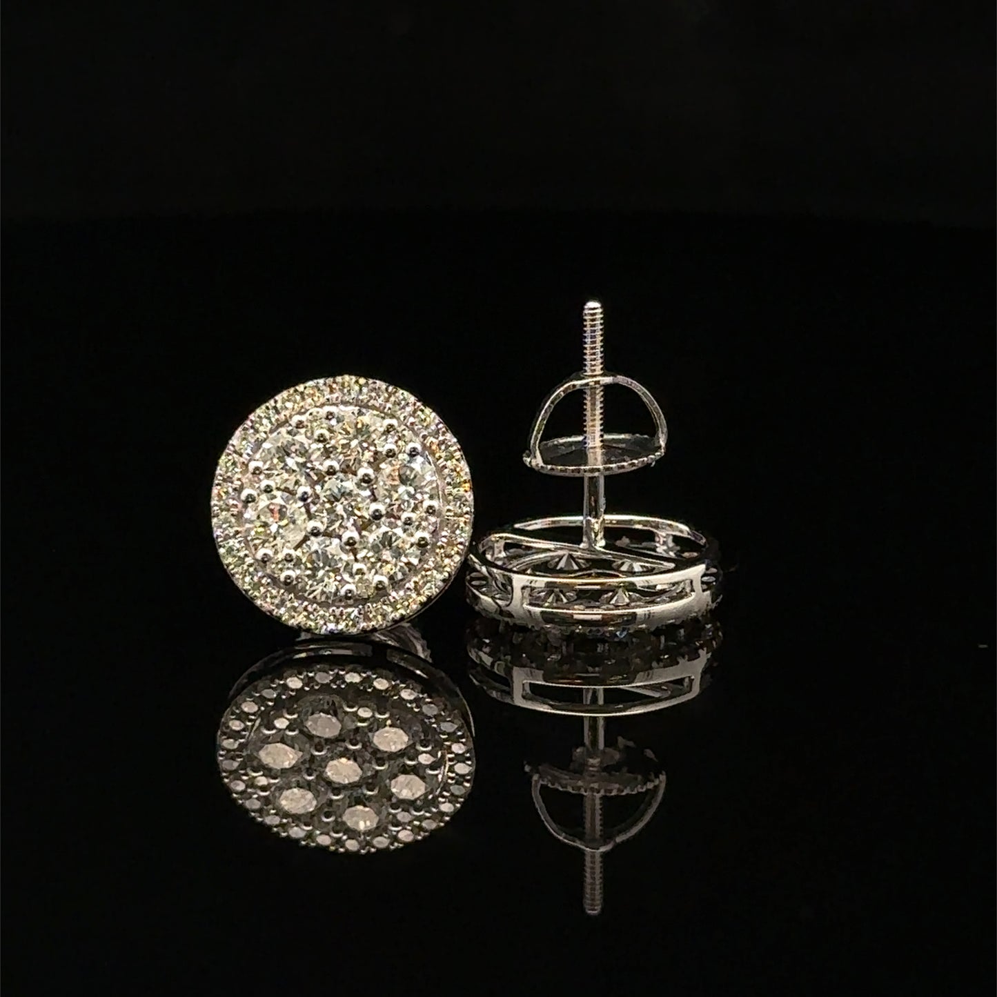 14K White Gold Natural Diamond Earrings