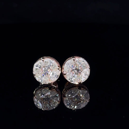 14k rose gold Fancy diamond Earrings