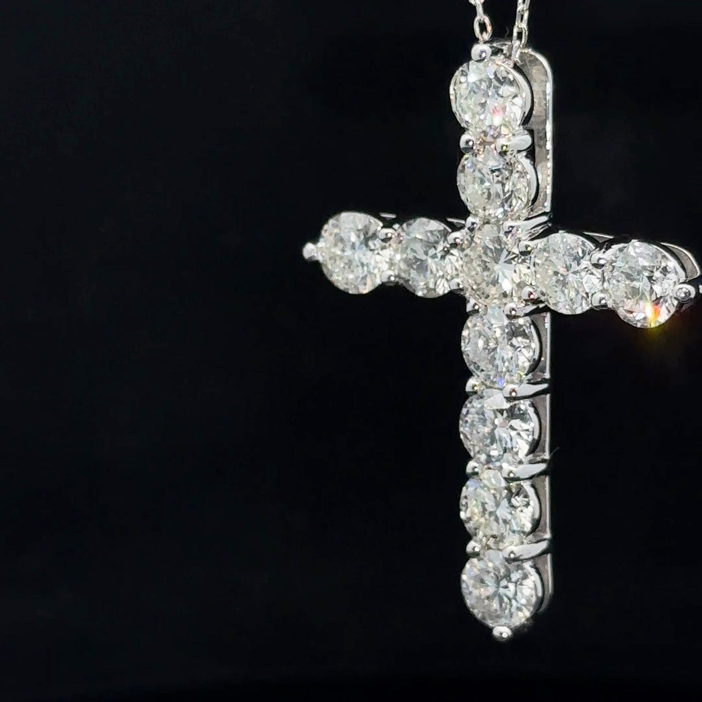 14k white gold and diamond Cross Pendant