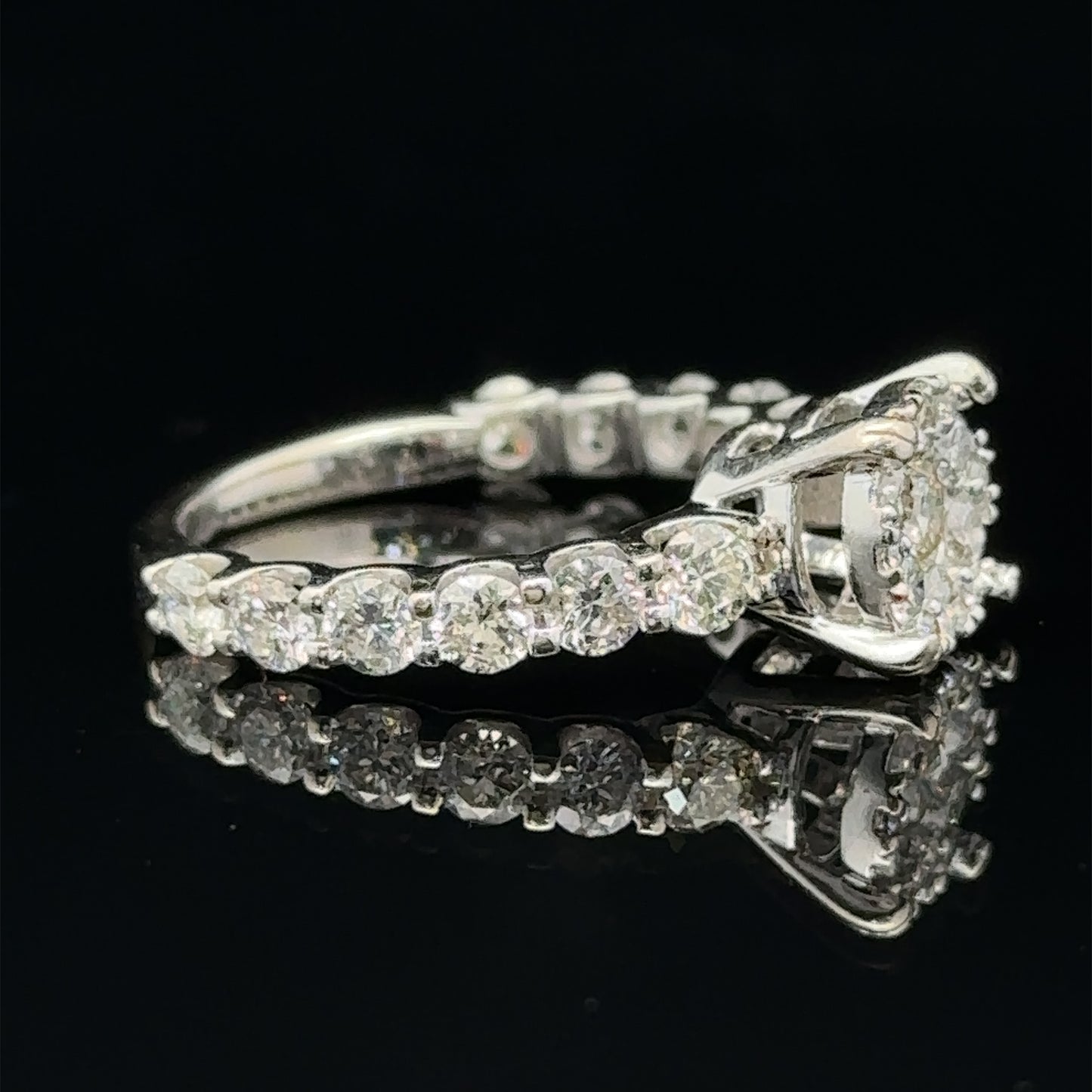 14k white gold and diamond Engagement Ring