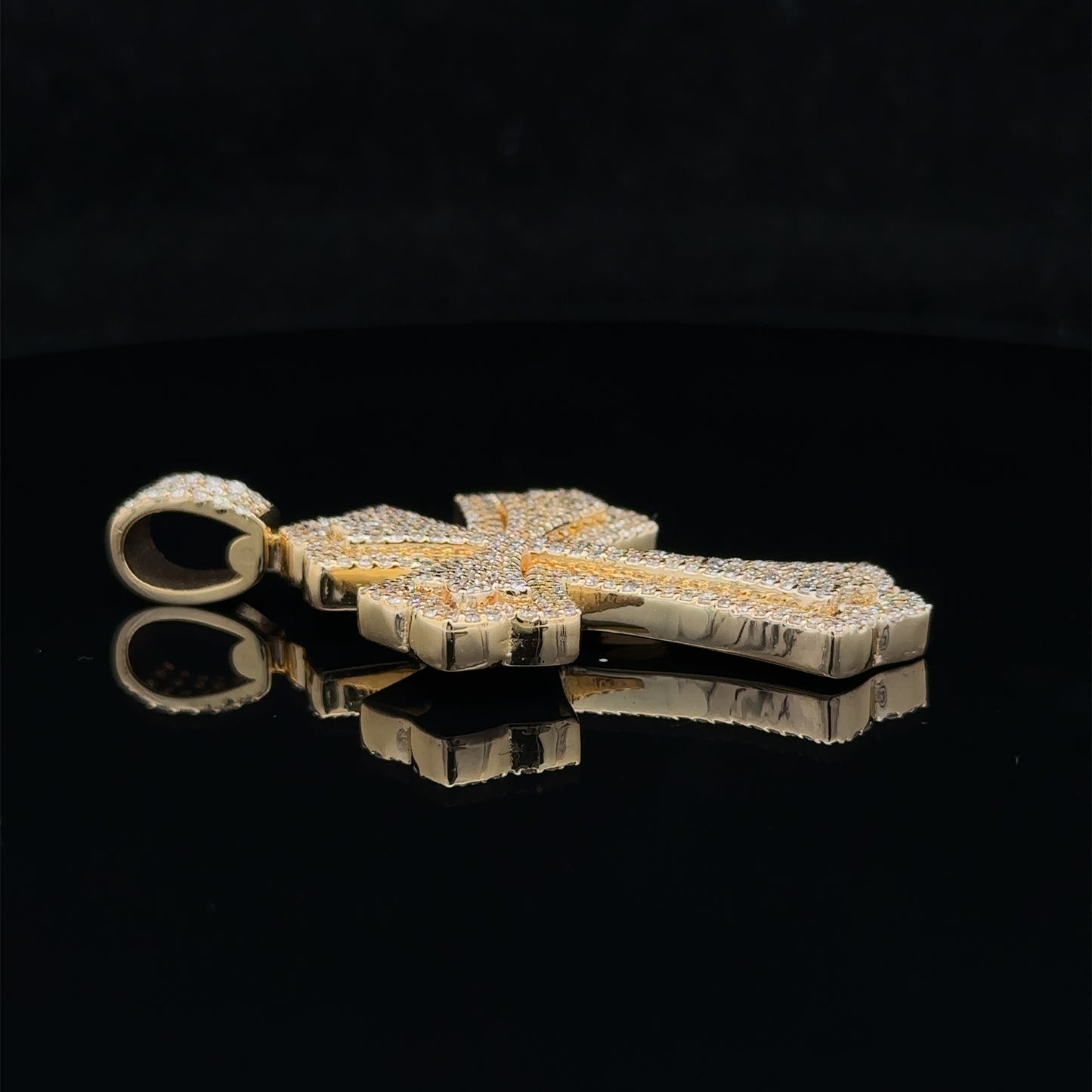 14k yellow gold and diamond Cross Pendant and 10k yellow gold Chain