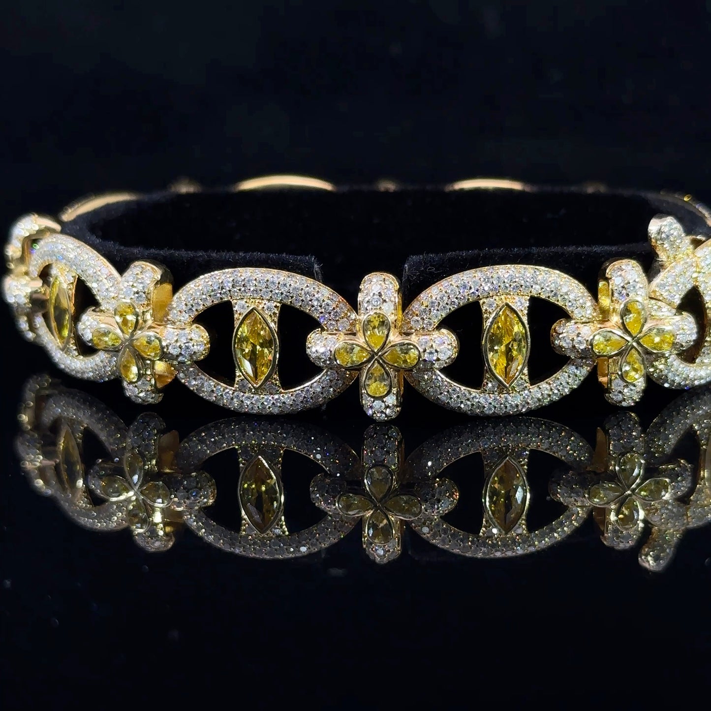 14k yellow gold and diamond Designer Bracelet
