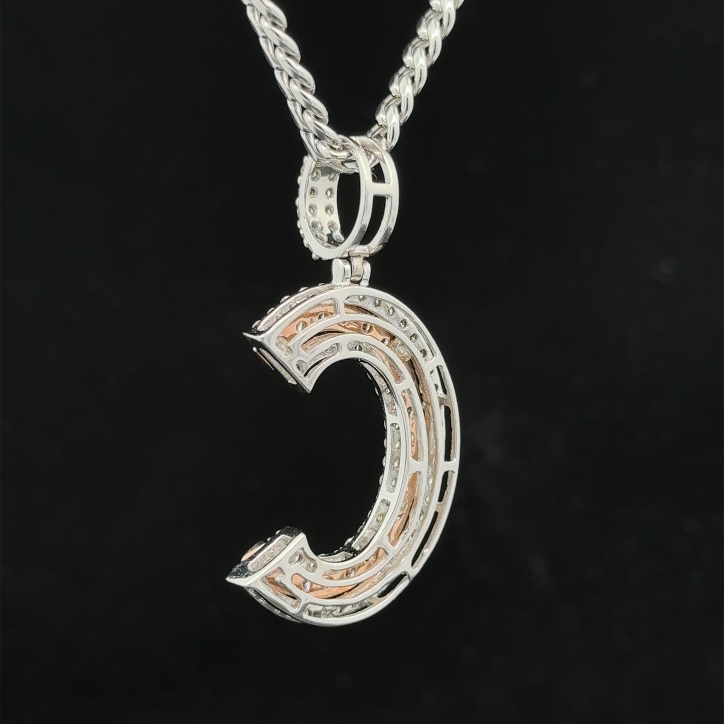 14k gold & diamond C Initial Pendant