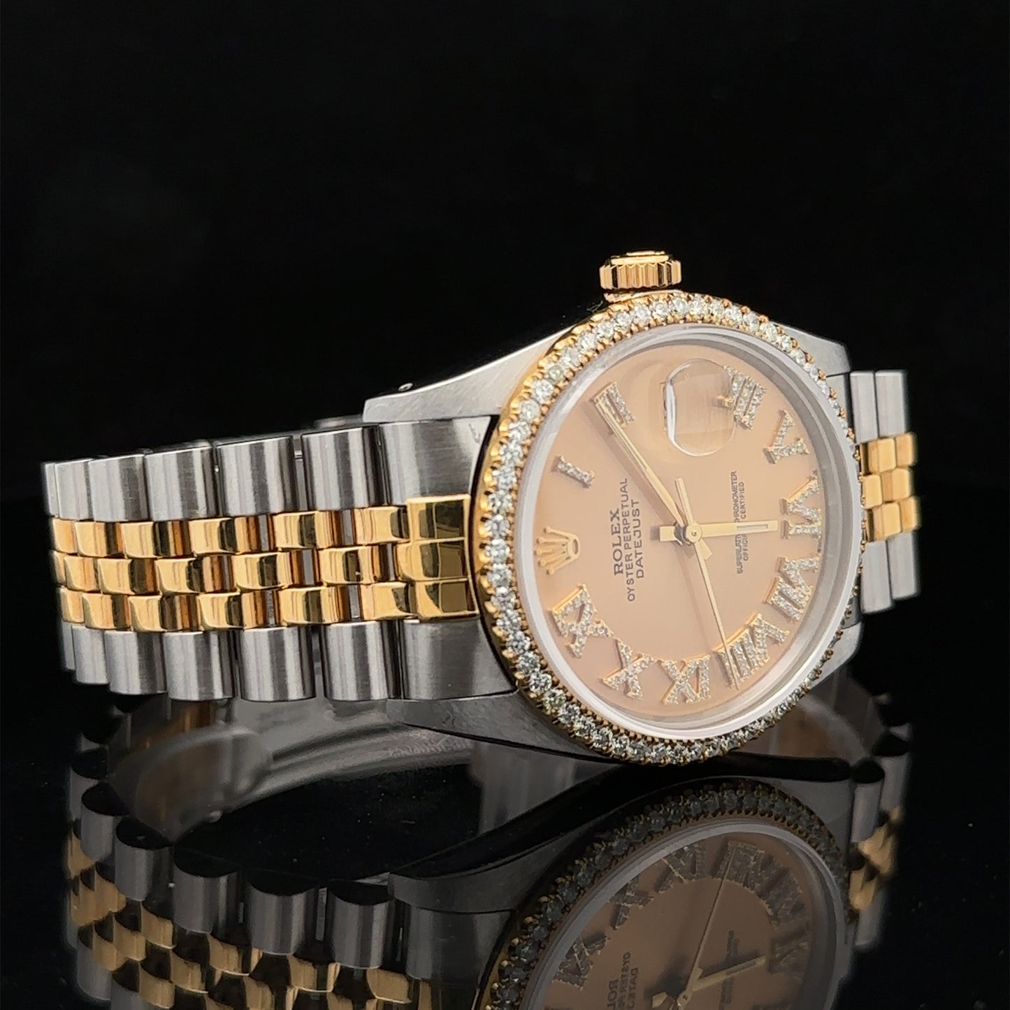 36mm Rolex Diamond Watch with Two-Tone Jubilee Bracelet
