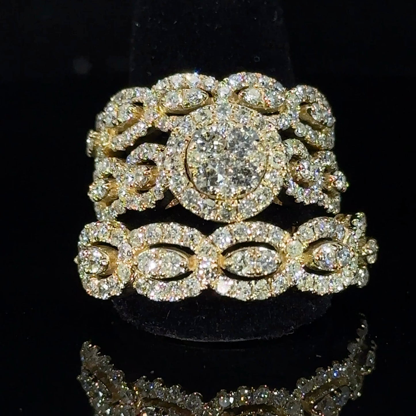 14k yellow gold and diamond 3-piece Bridal Set