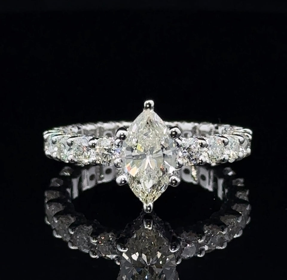 14k white gold and diamond Engagement Ring