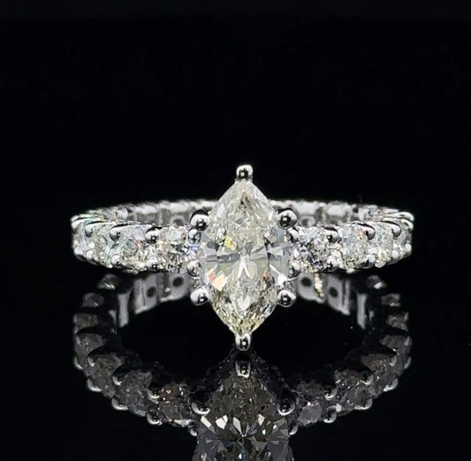 14k white gold and diamond Engagement Ring