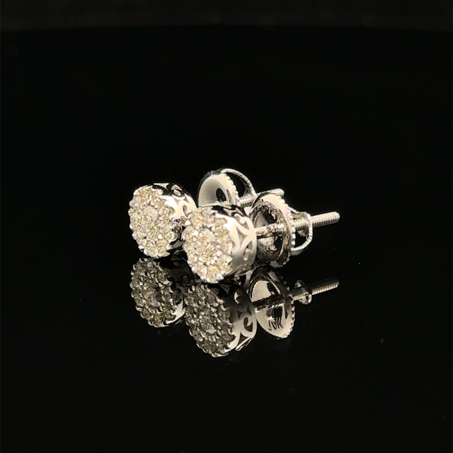 14K White Gold Natural Earth Mined Diamond Earrings
