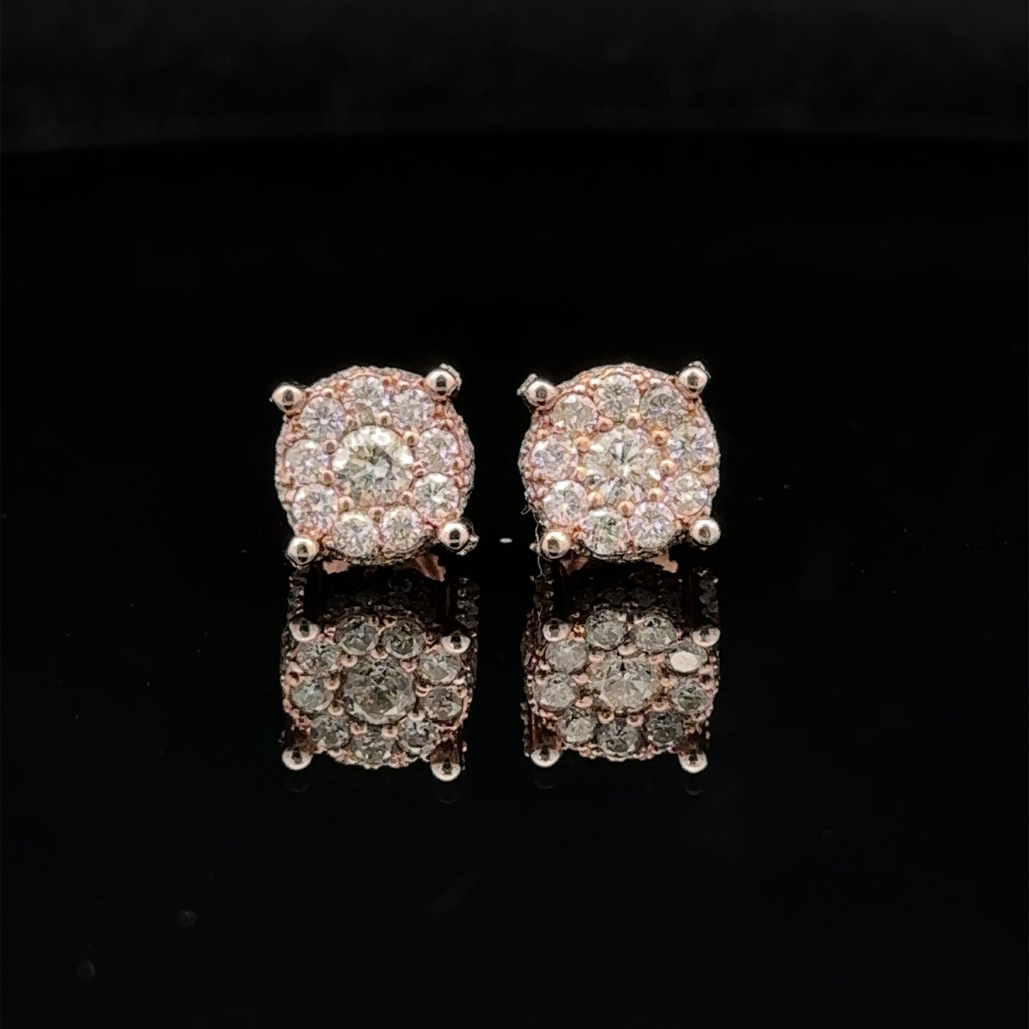 14k rose gold and diamond Earrings