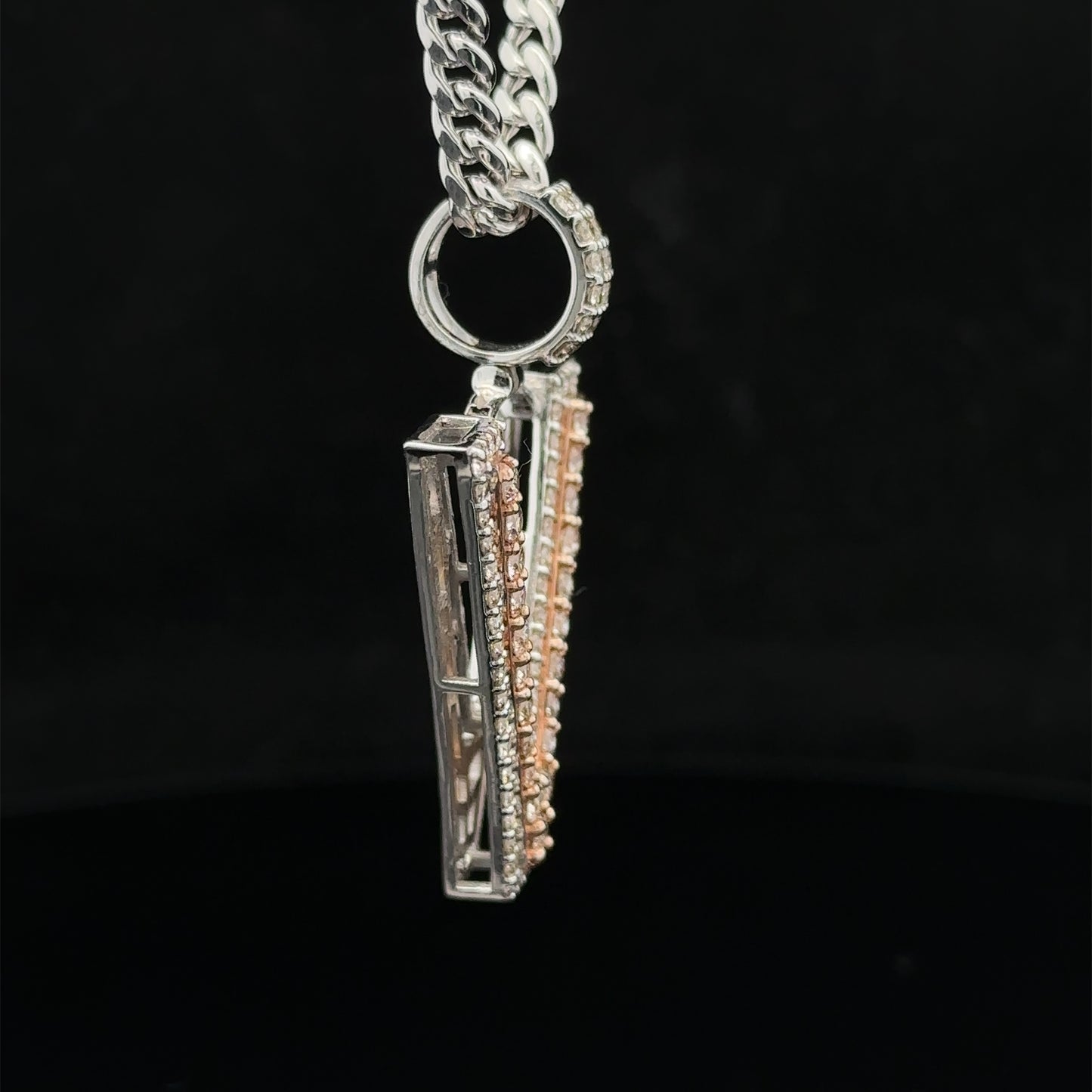14k gold & diamond V Initial Pendant