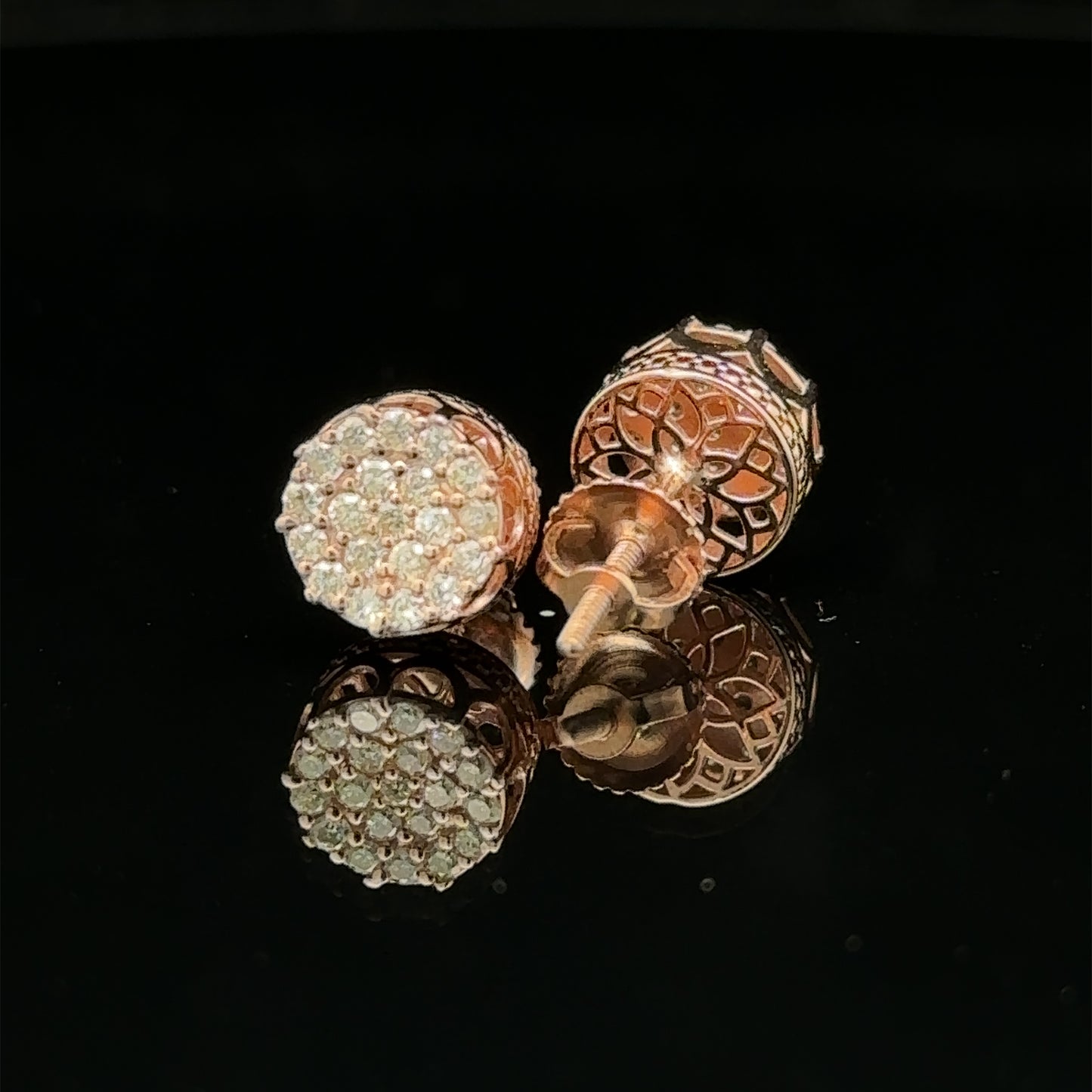 14k rose gold and diamond Earrings