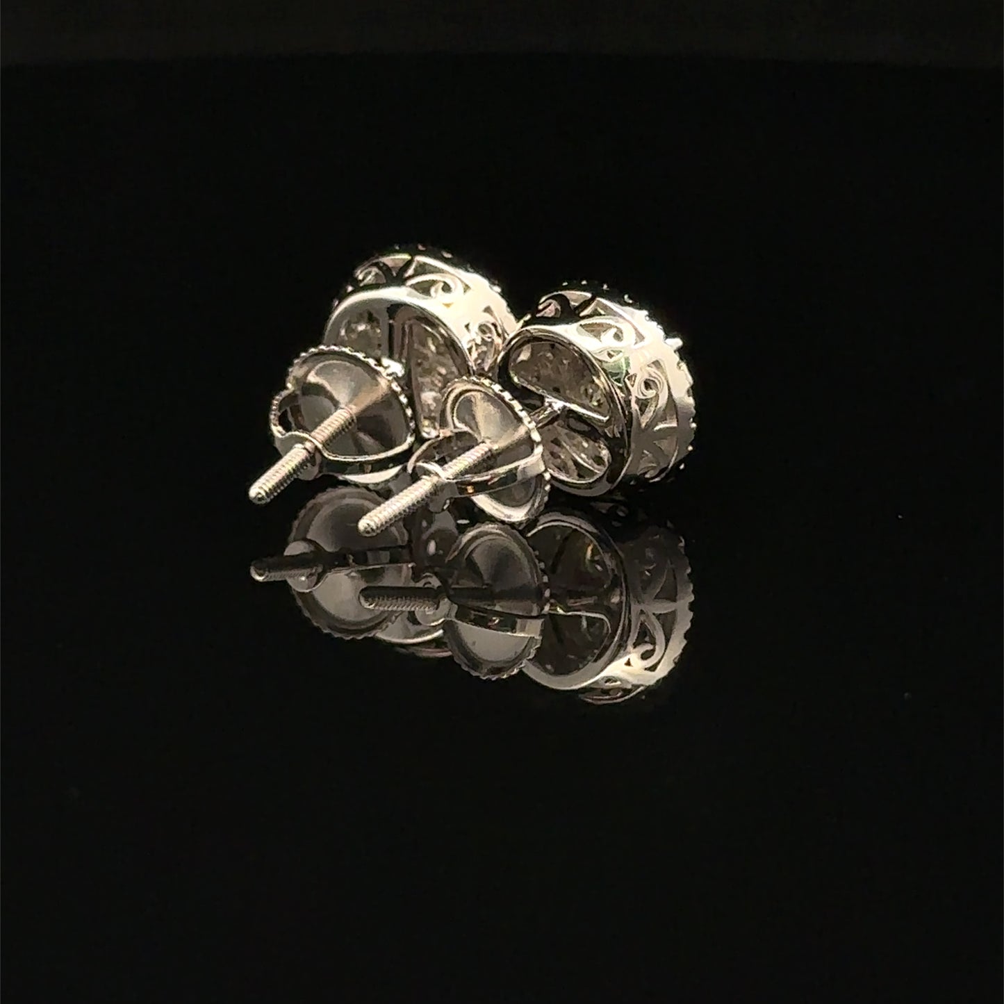 14k white gold and diamond Earrings