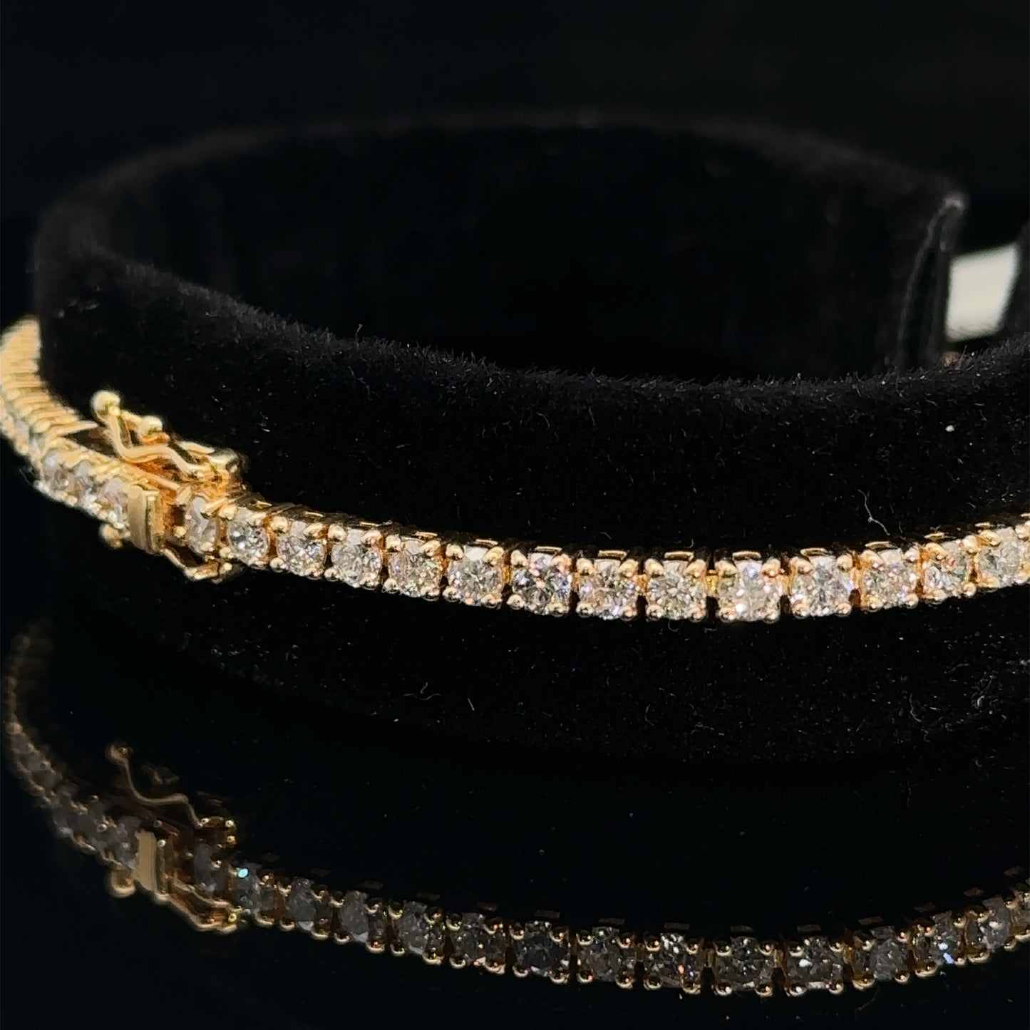 14k yellow gold and diamond Tennis Bracelet