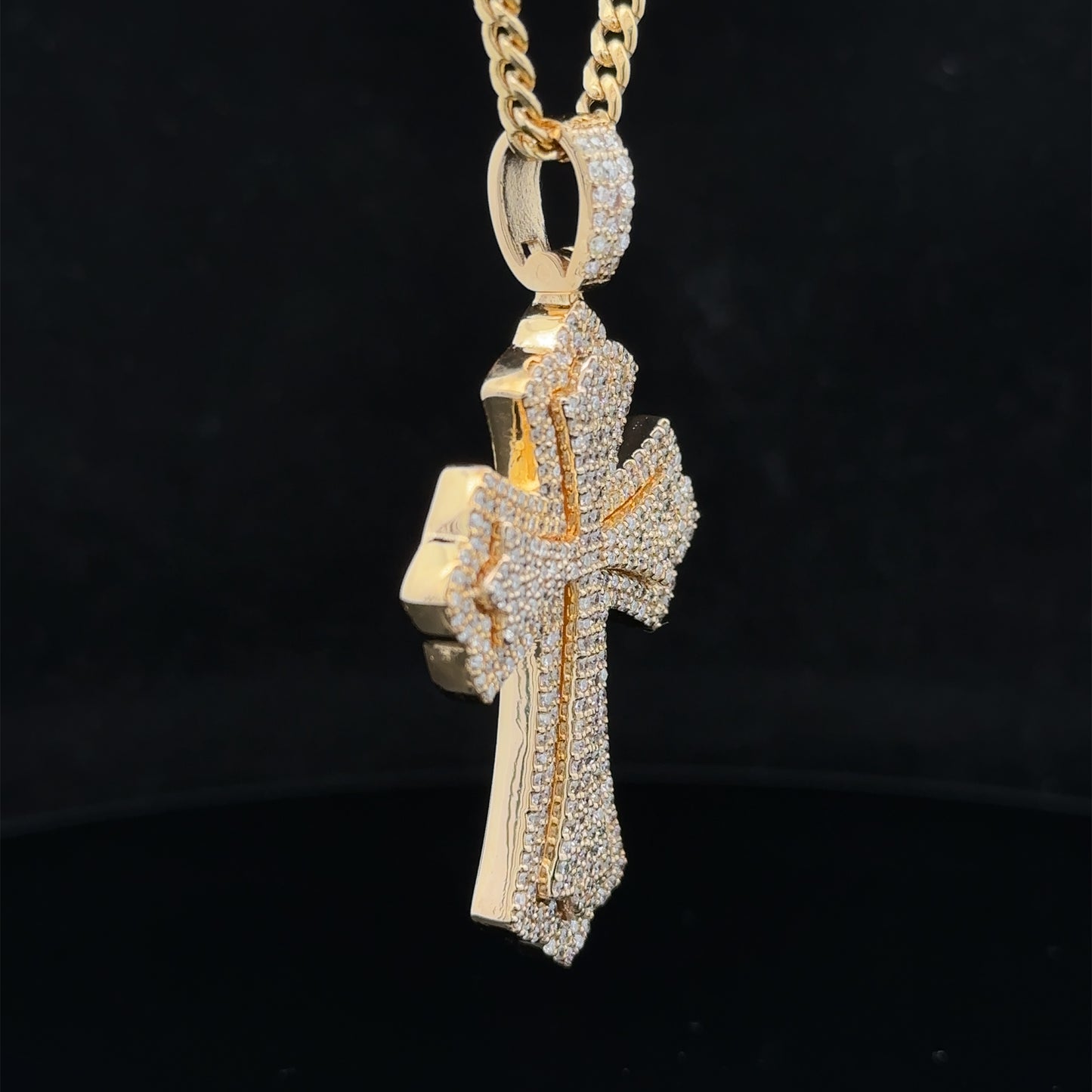 14k yellow gold and diamond Cross Pendant and 10k yellow gold Chain