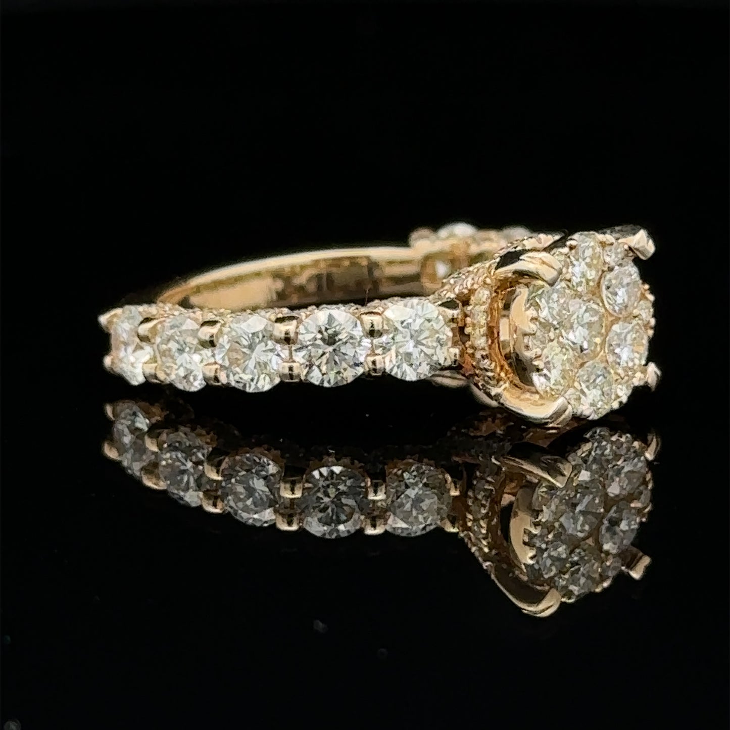 14k yellow gold and diamond Engagement Ring