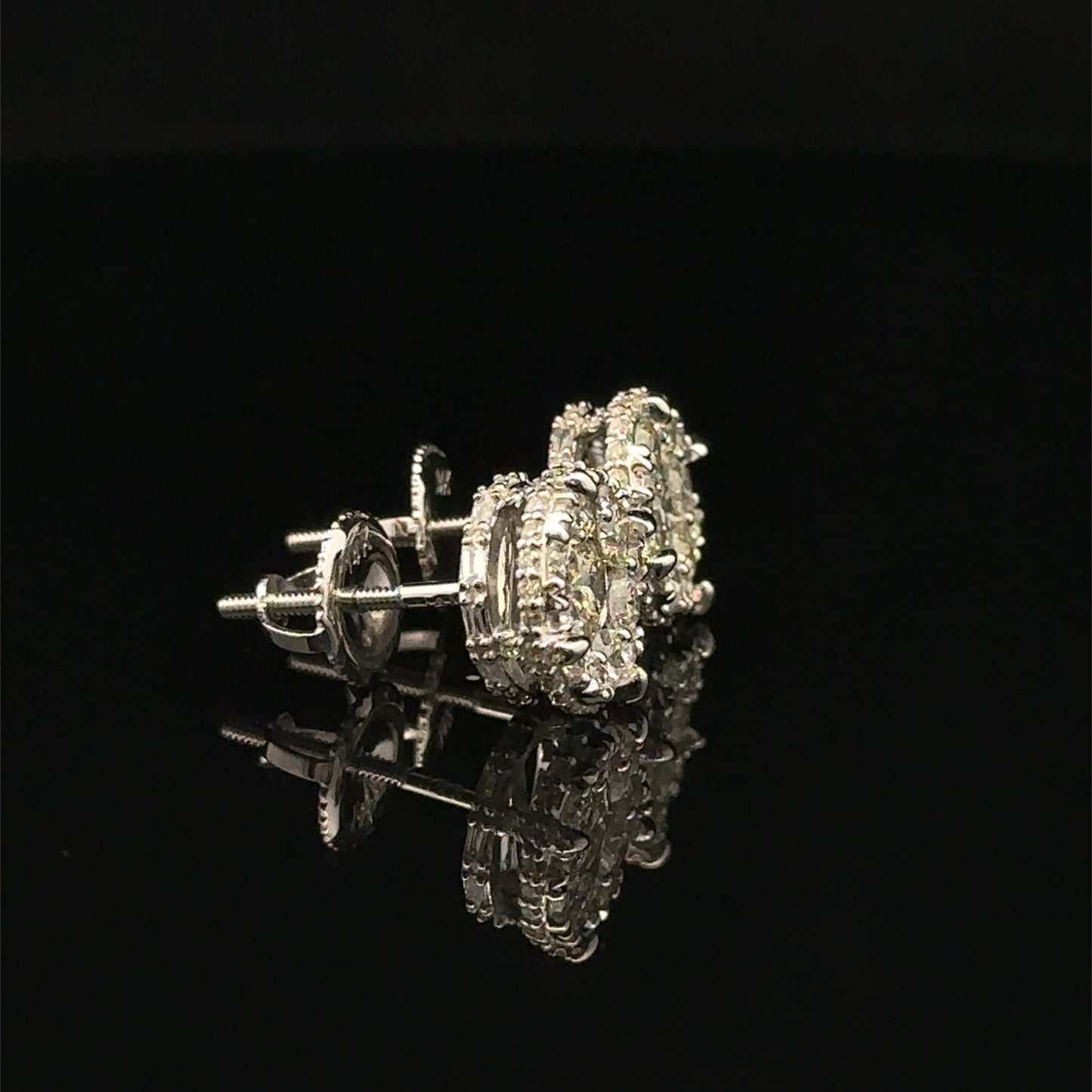 14k White Gold and Diamond Earrings