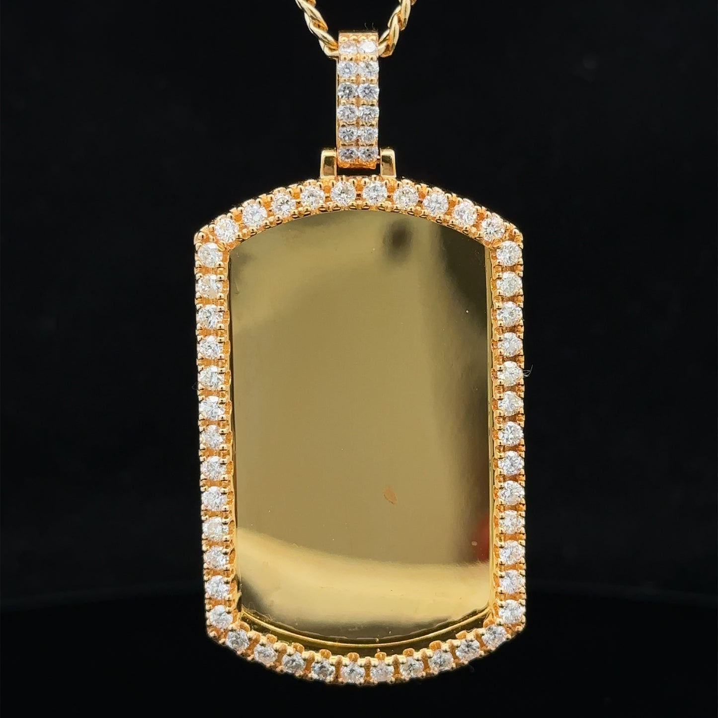 14k yellow gold and diamond Picture Pendant