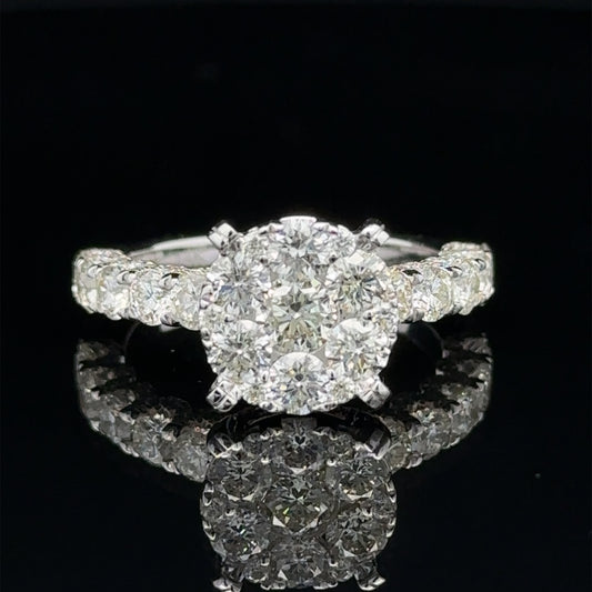 14k white gold and diamond Engagement Ring
