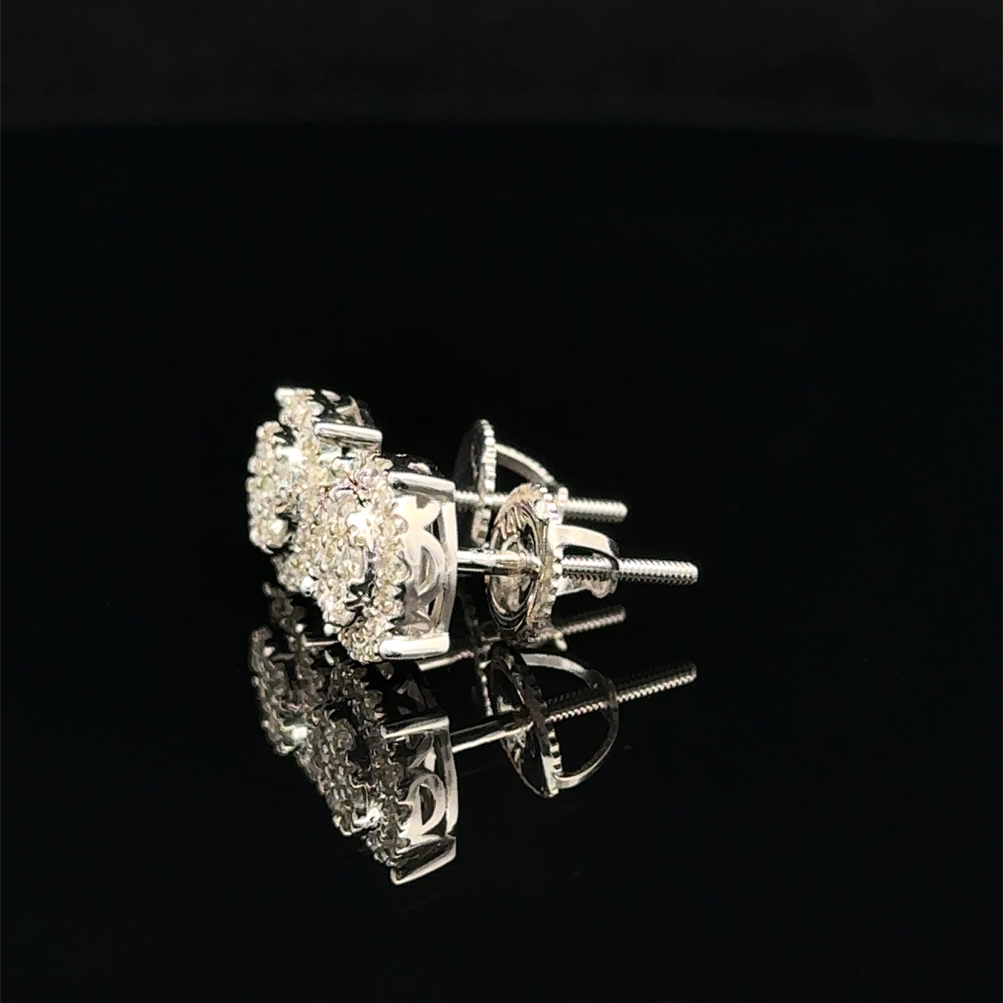 14K White Gold Natural Earth Mined Diamond Earrings