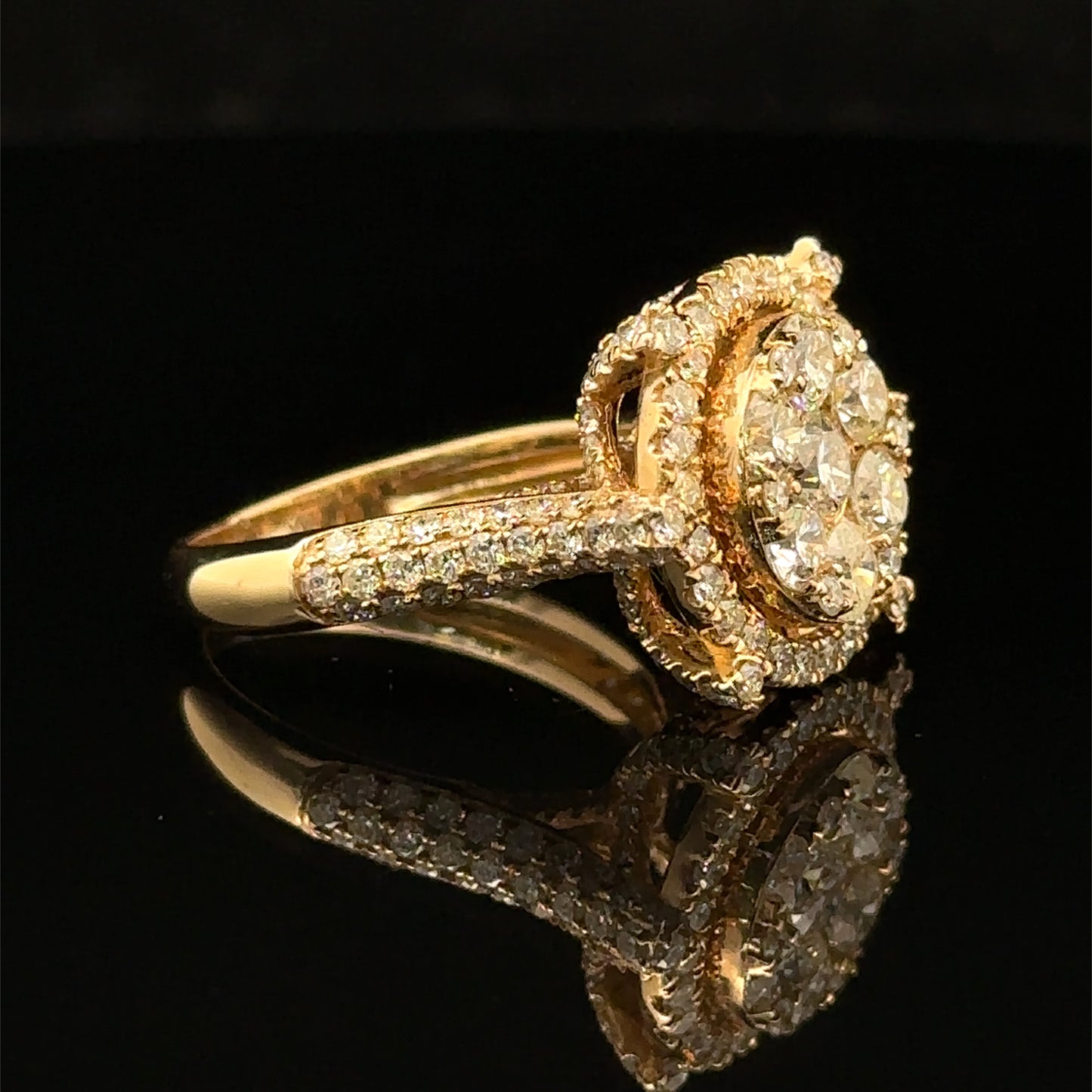 14k Yellow Gold and Diamond Ring