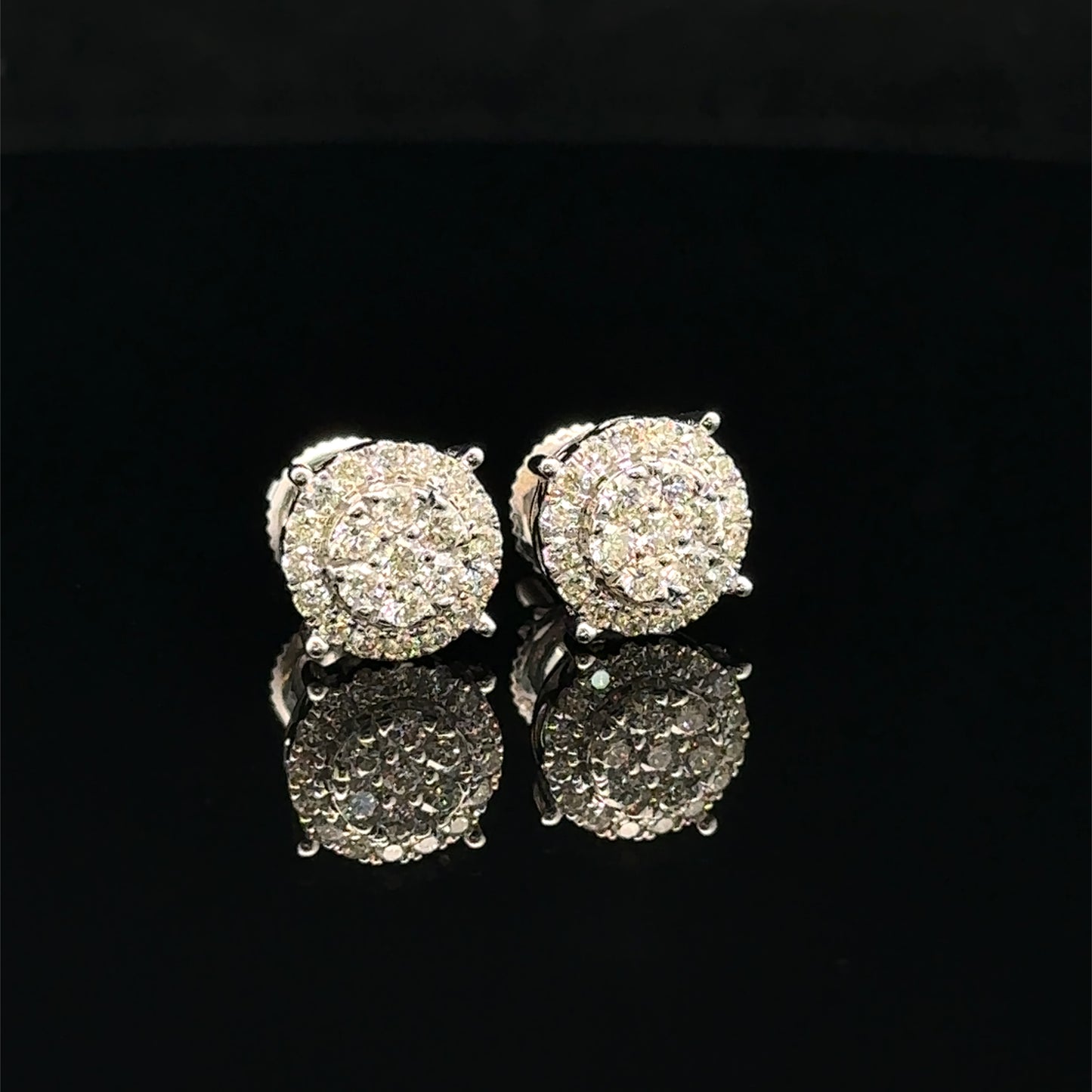 14K White Gold Natural Earth Mined Diamond Earrings
