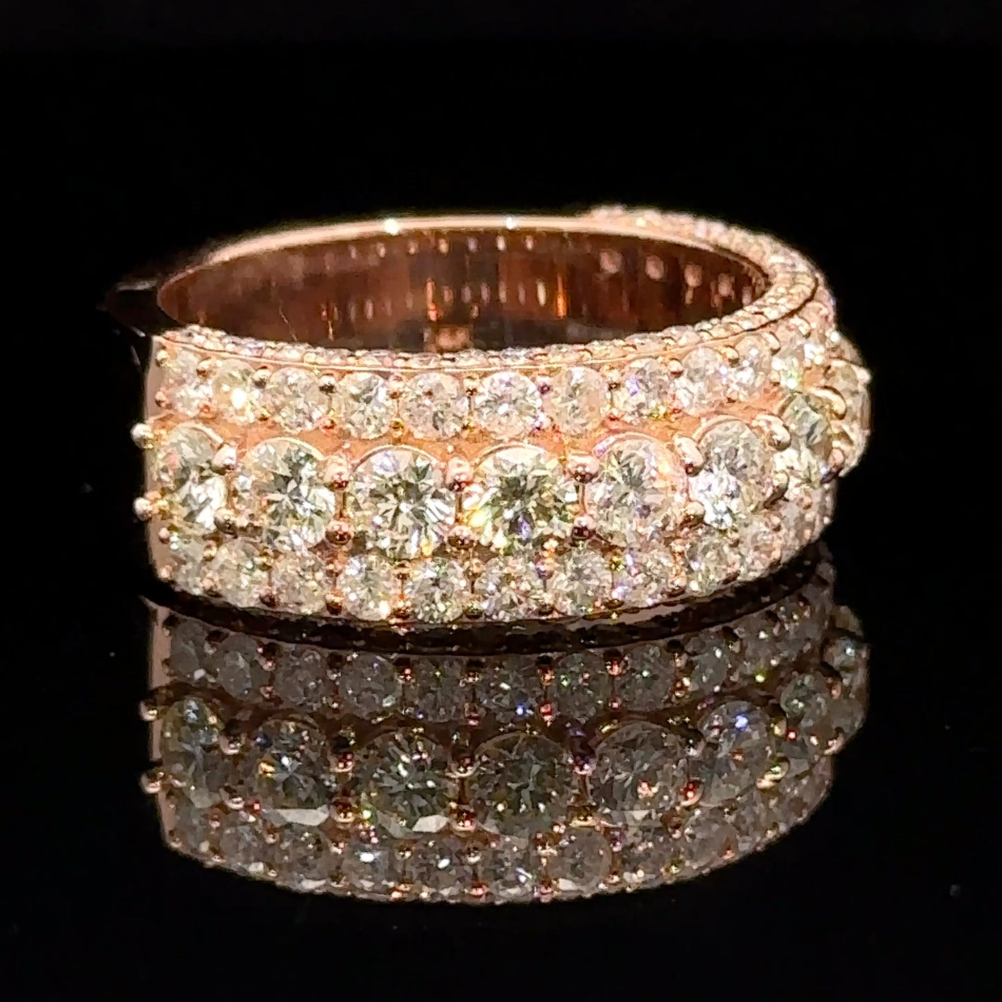 14k rose gold and diamond Band