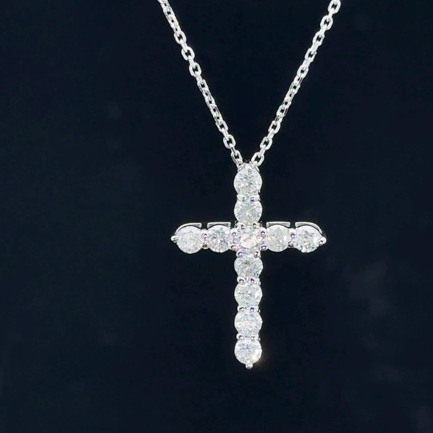 14k white gold and diamond Cross Pendant