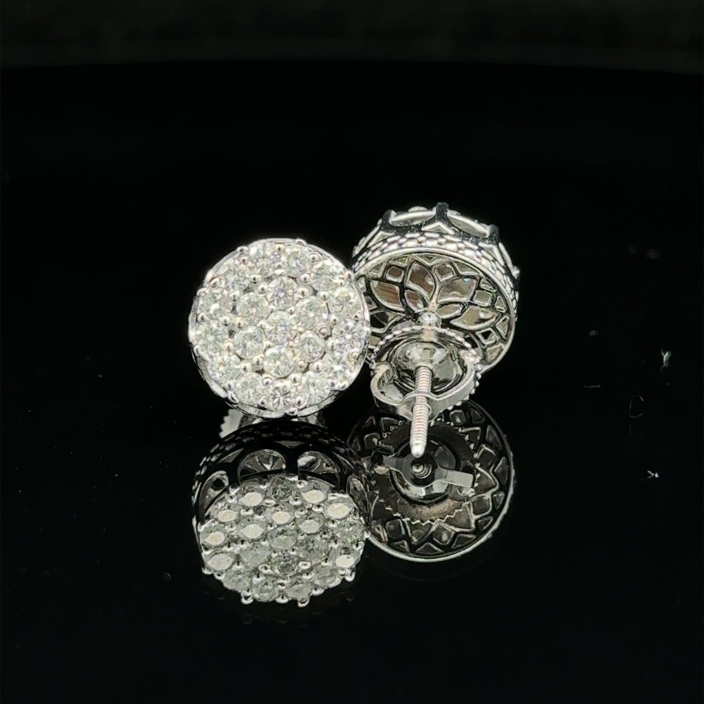 14k white gold and diamond Earrings