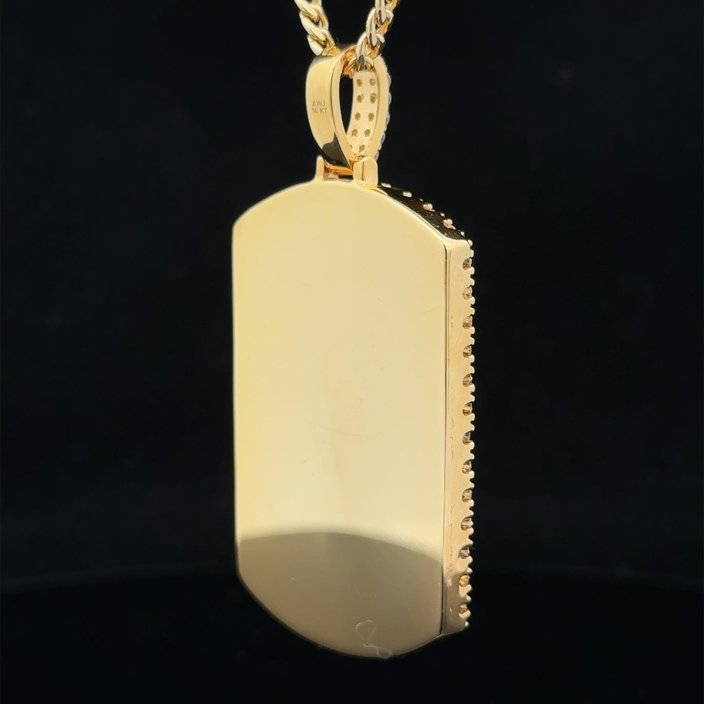 14k yellow gold and diamond Picture Pendant