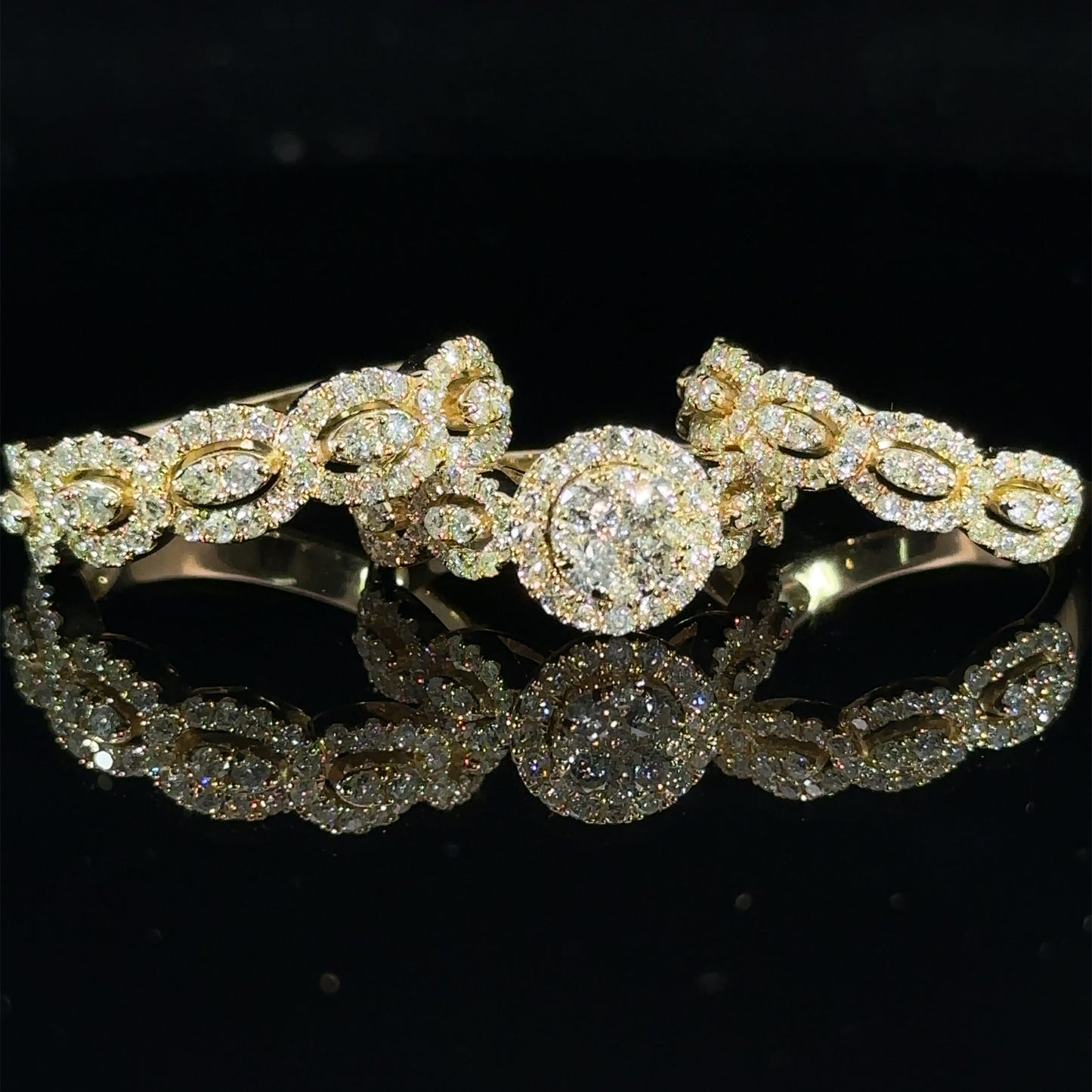 14k yellow gold and diamond 3-piece Bridal Set