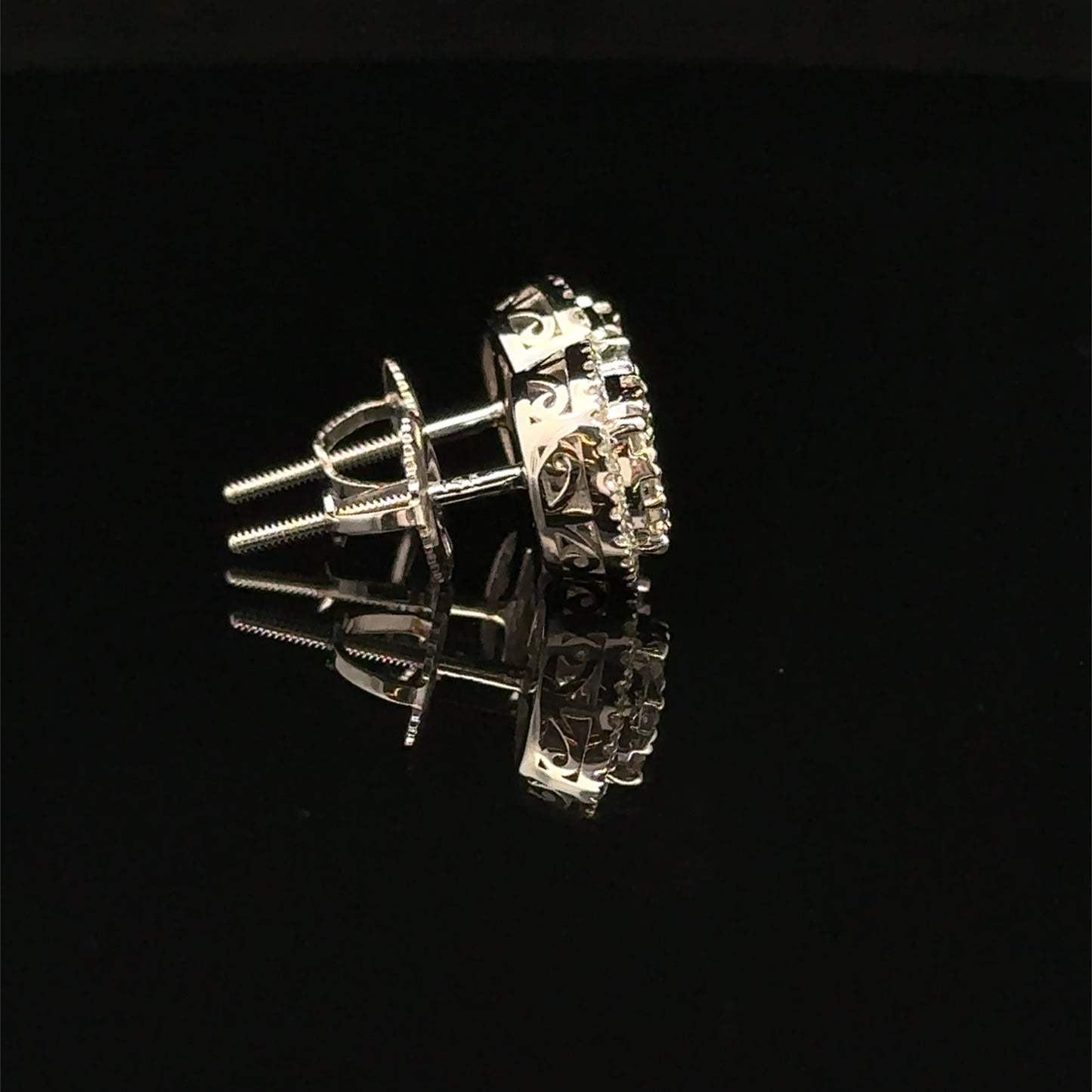 14k white gold and diamond Earrings