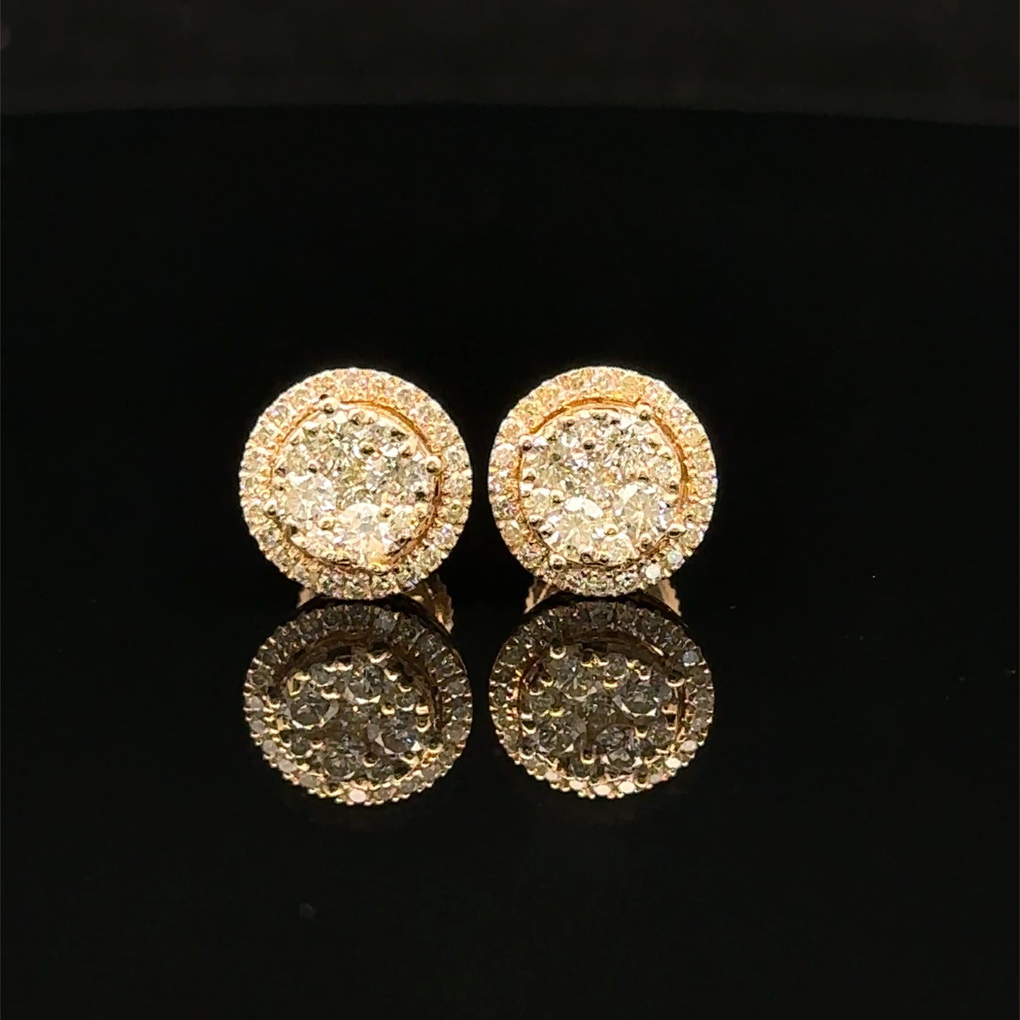 14k yellow gold and diamond Earrings