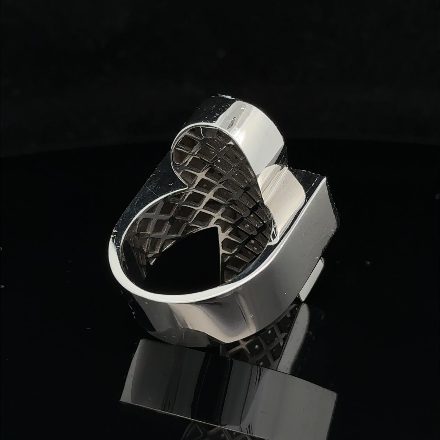 14k white gold and diamond Ankh Ring