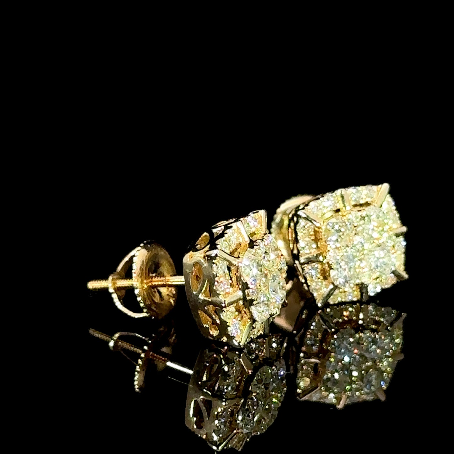 14k yellow gold and diamond Earrings