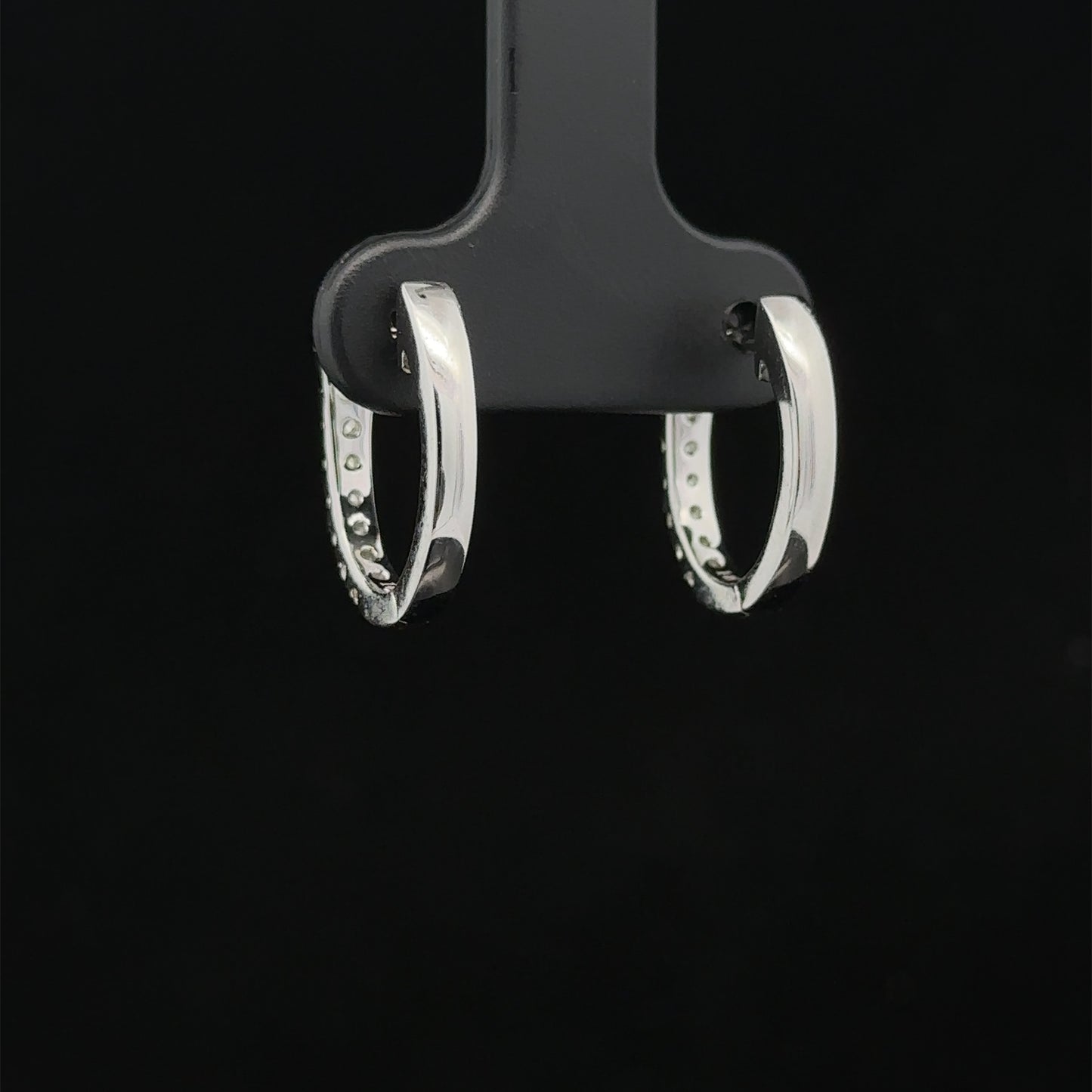 14k white gold and diamond Hoop Earrings