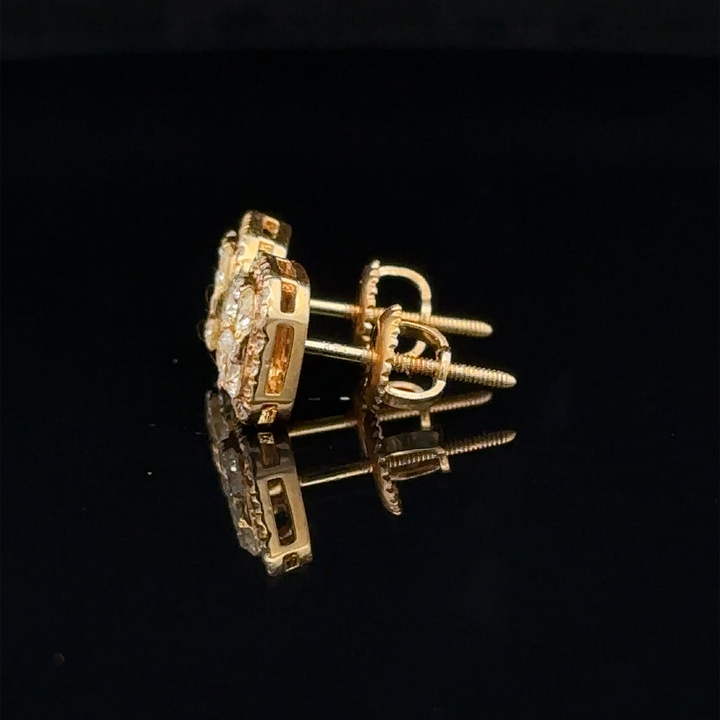 14k yellow gold and diamond Earrings