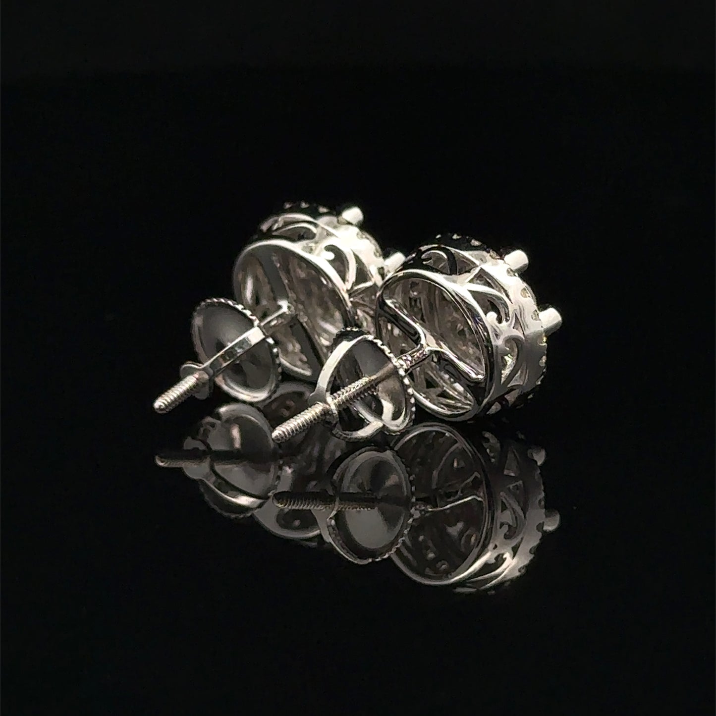 14K White Gold Jumbo Natural Diamond Earrings