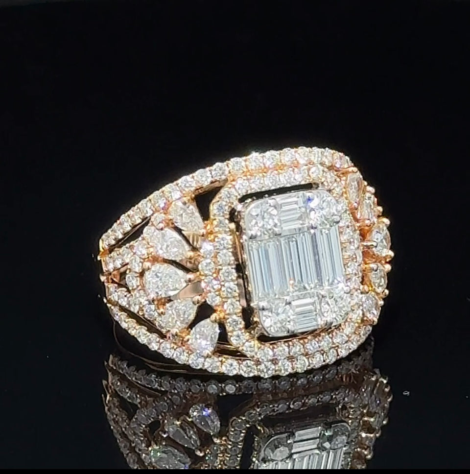 18k Rose Gold and Diamond Ring