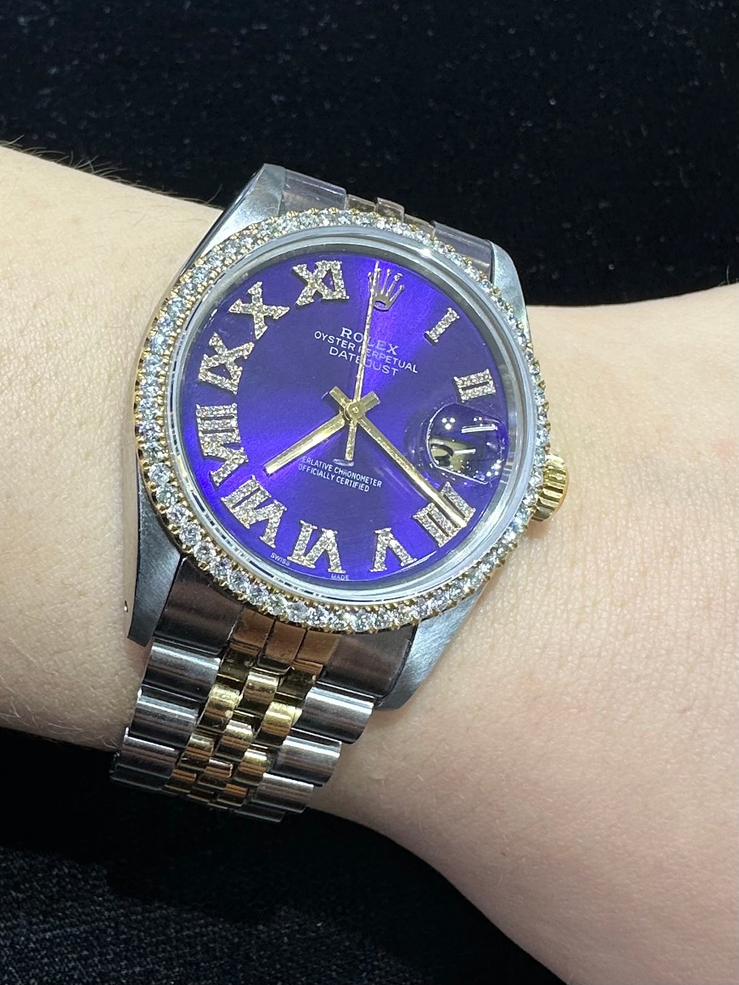 36mm Rolex Diamond Watch with Two-Tone Jubilee Bracelet