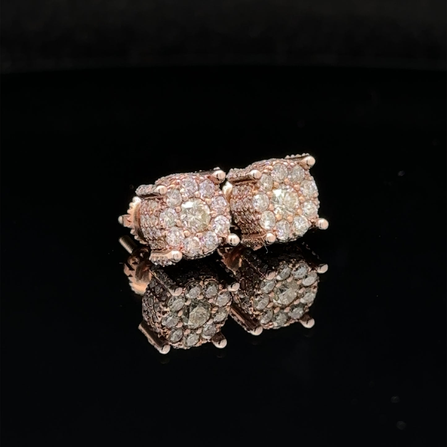 14k rose gold and diamond Earrings
