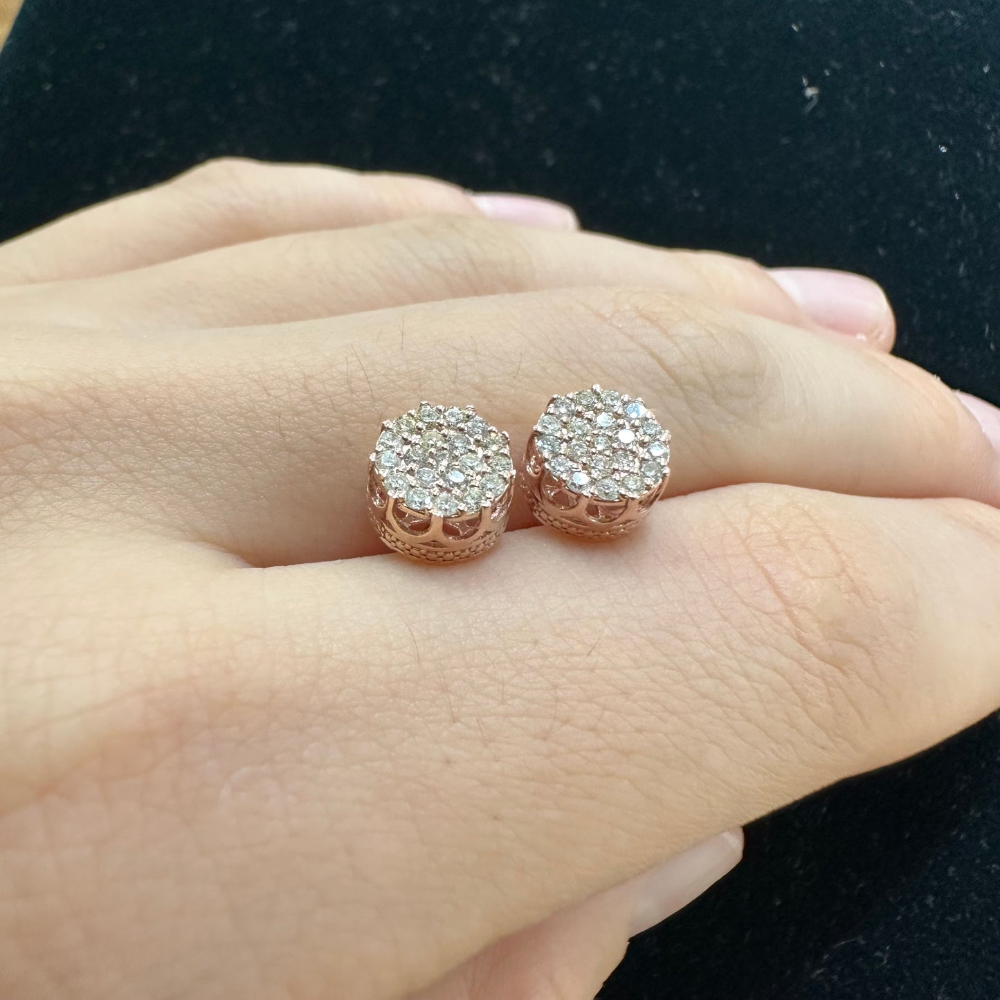 14k rose gold and diamond Earrings