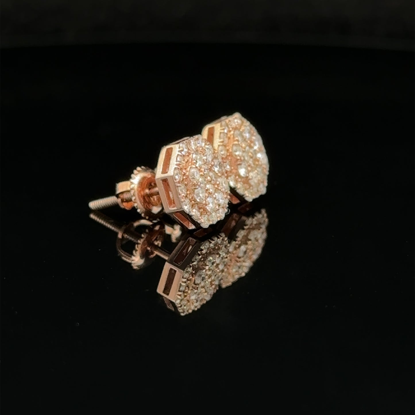 14k rose gold and diamond Earrings