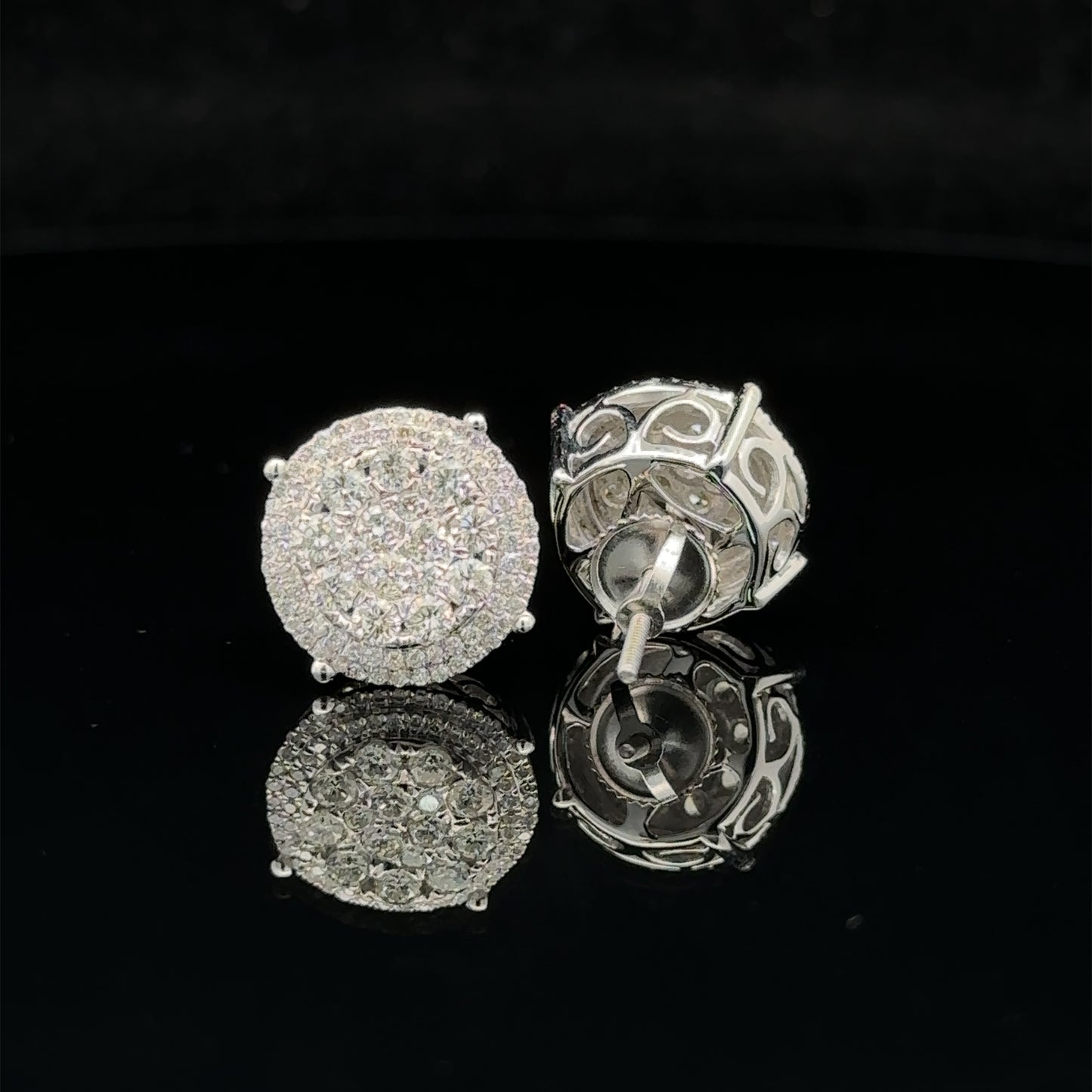 14k white gold and diamond Earrings