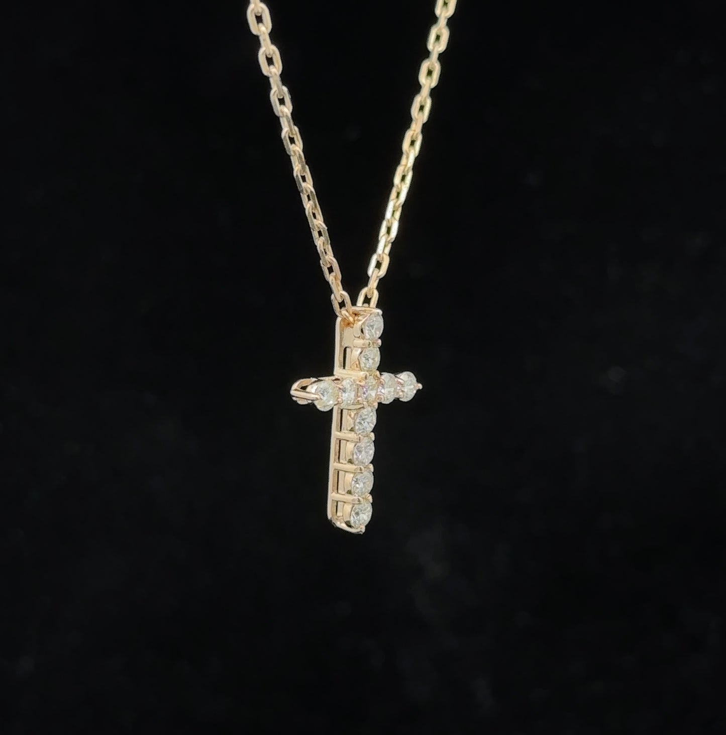 14k yellow gold and diamond Cross Pendant