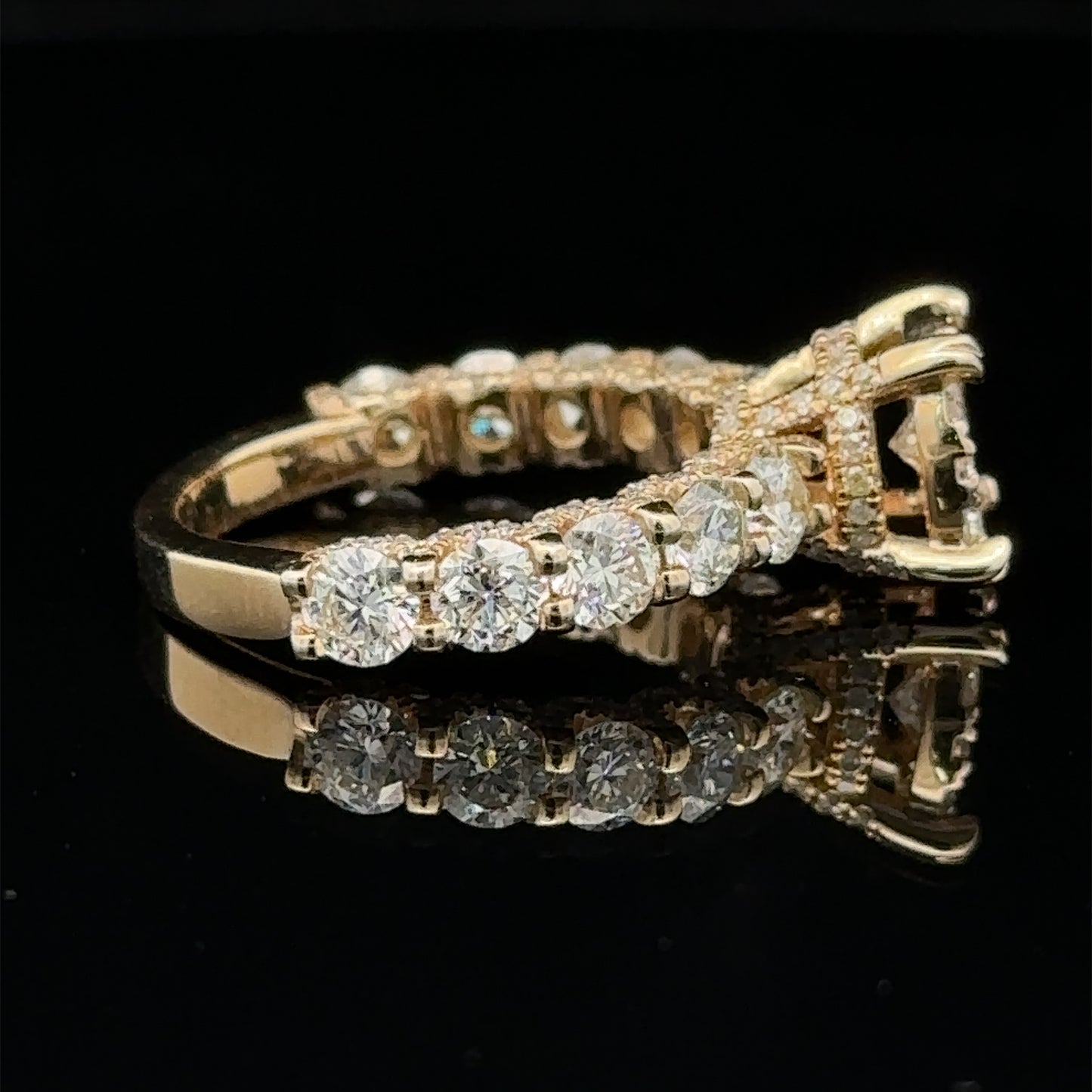 14k yellow gold and diamond Engagement Ring