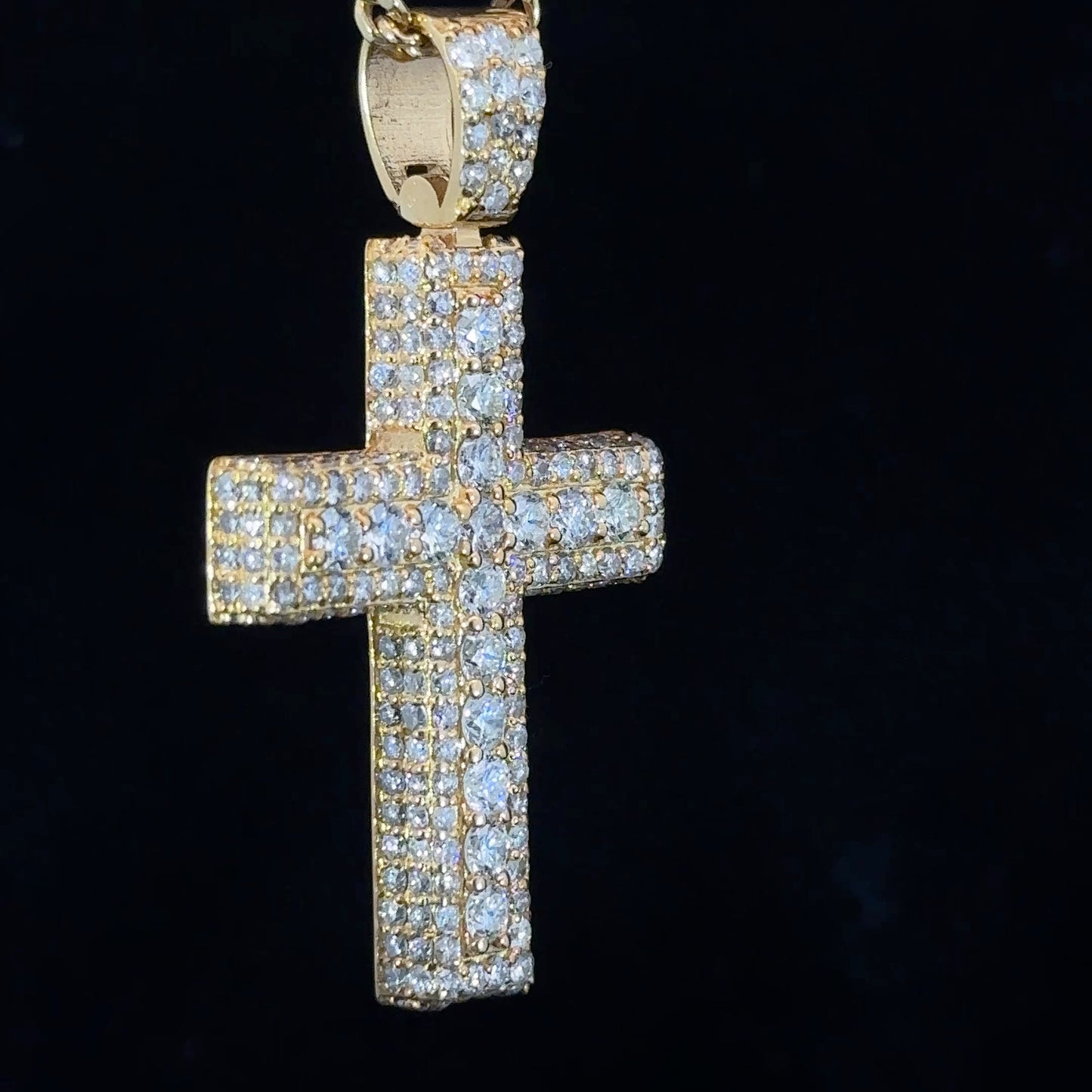 14k yellow gold and diamond Cross Pendant