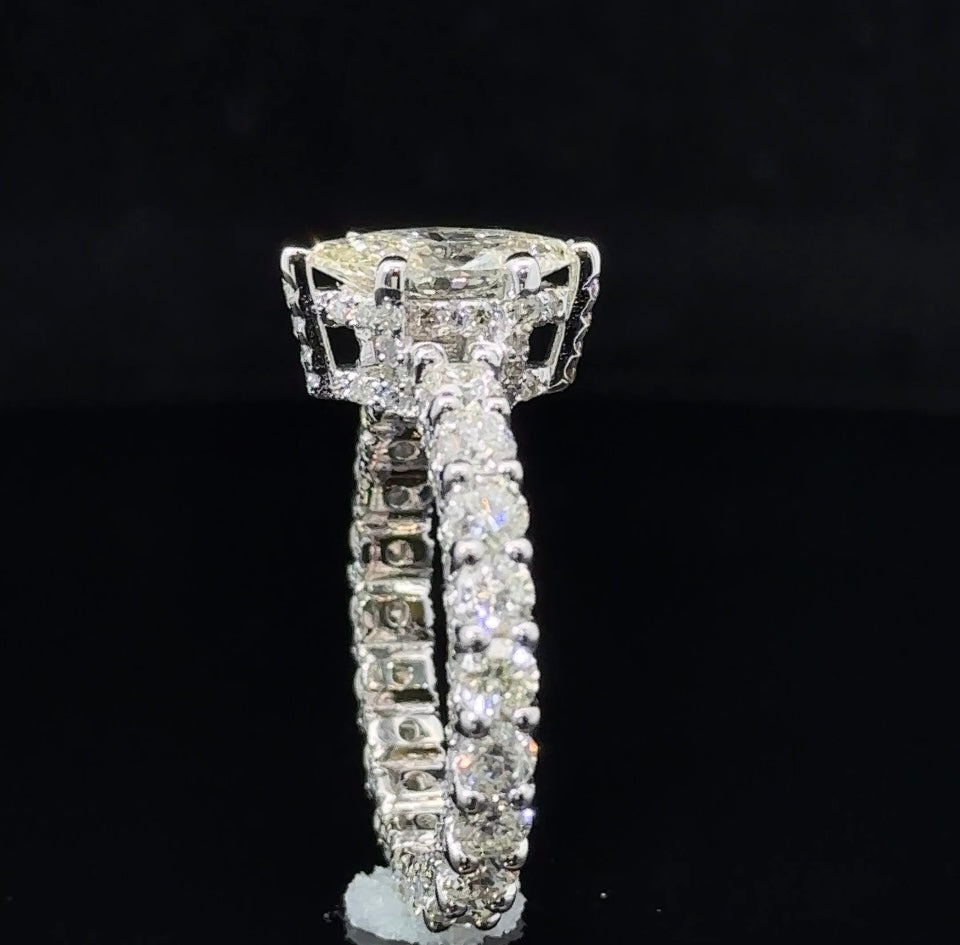 14k white gold and diamond Engagement Ring
