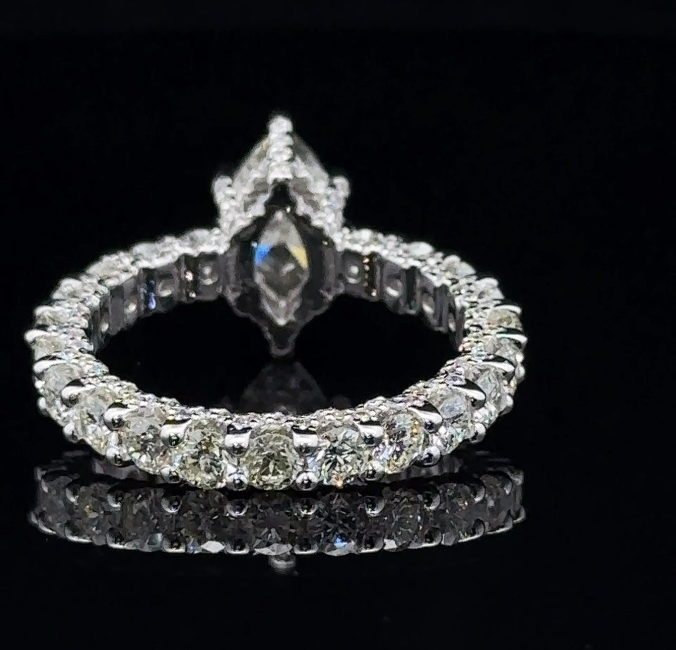 14k white gold and diamond Engagement Ring