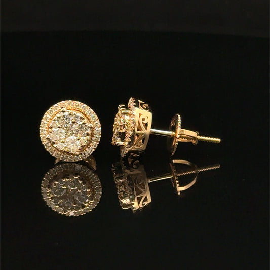 14k yellow gold and diamond Earrings