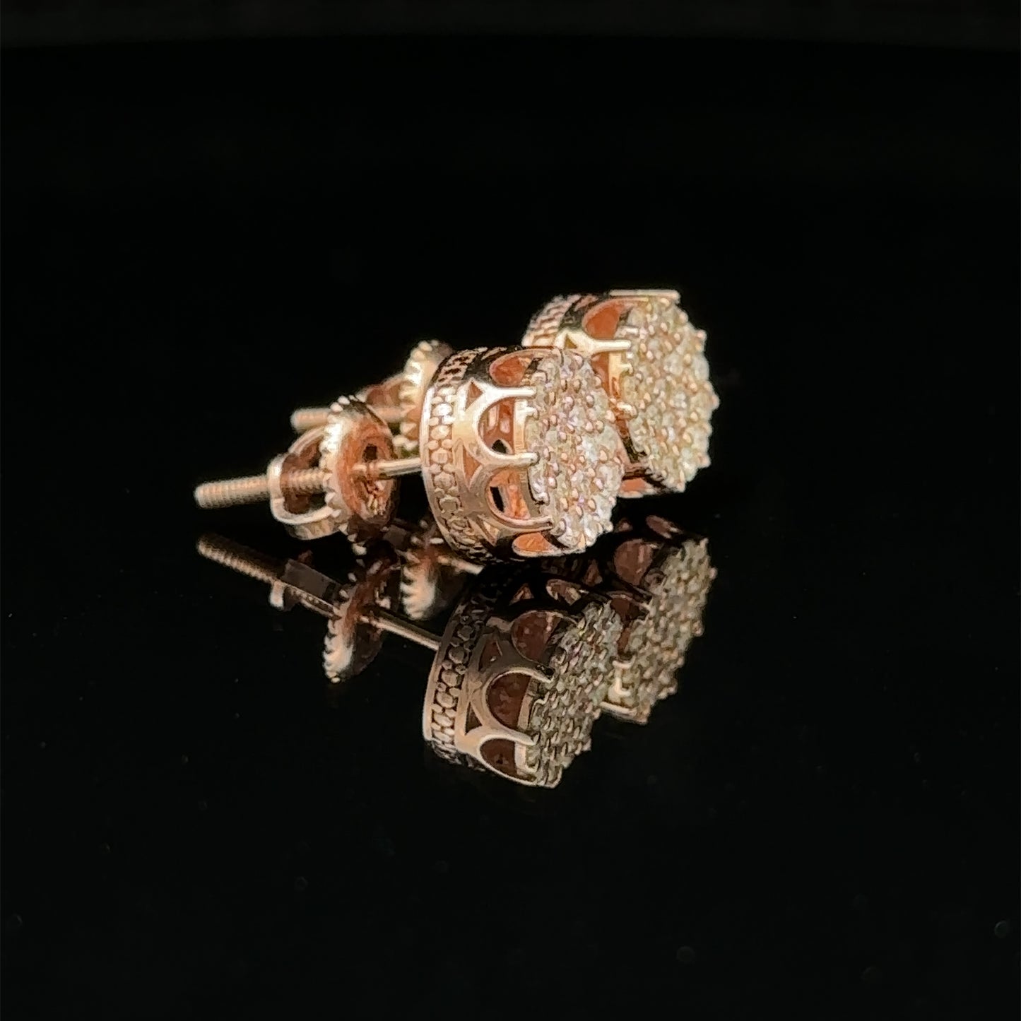 14k rose gold and diamond Earrings